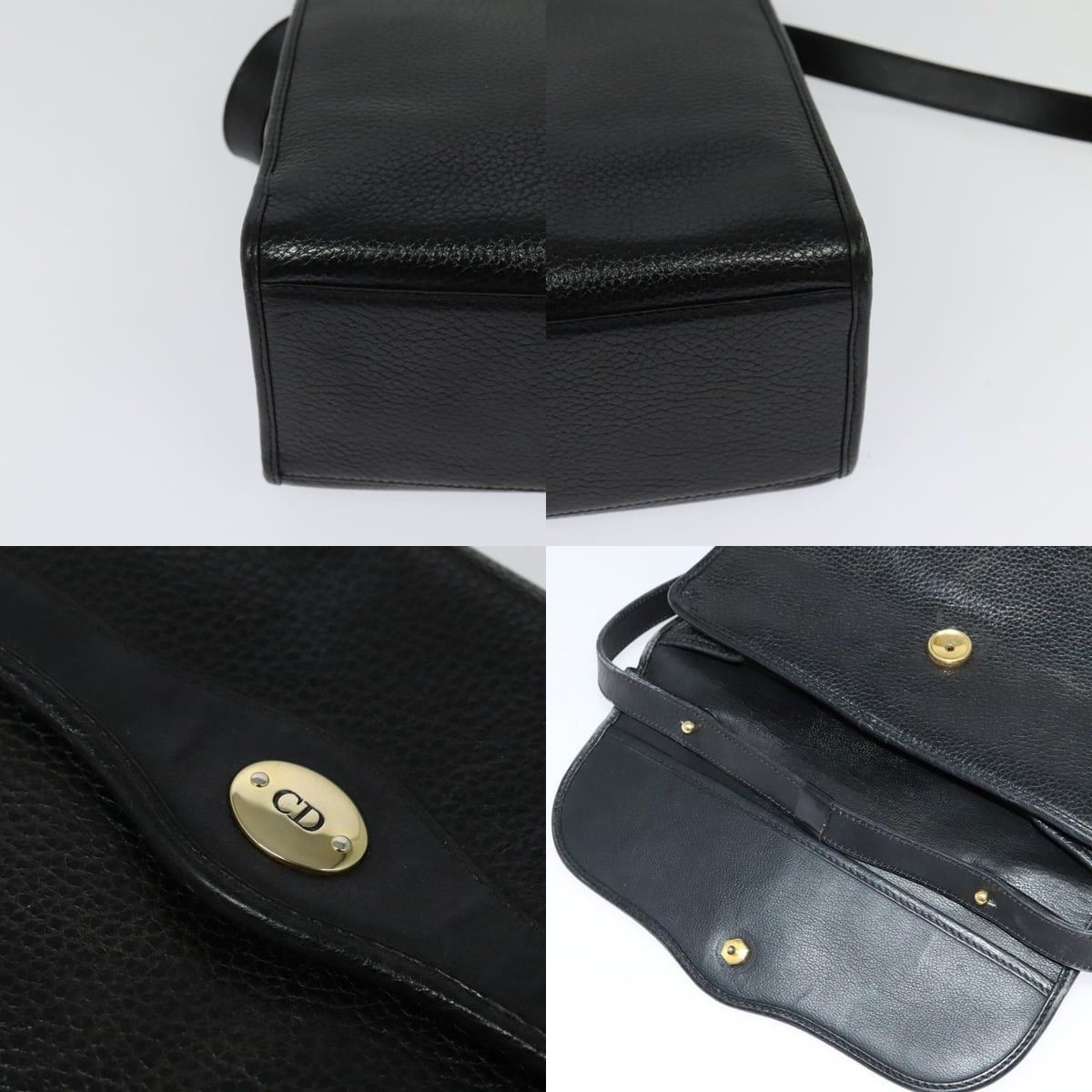 Dior DIOR Hand Bag Leather Black Gold Size ONE SIZE - 11 Thumbnail