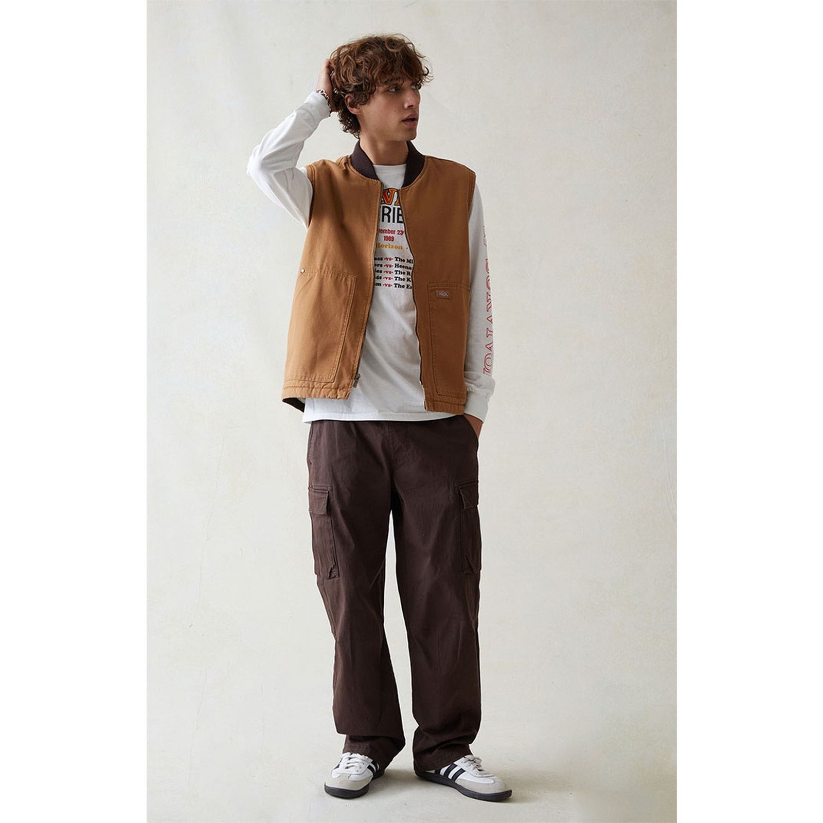 Pacsun PacSun Mens Pants Sz S Baggy Brown Stretch Canvas Cargo Size US 30 / EU 46 - 4 Thumbnail