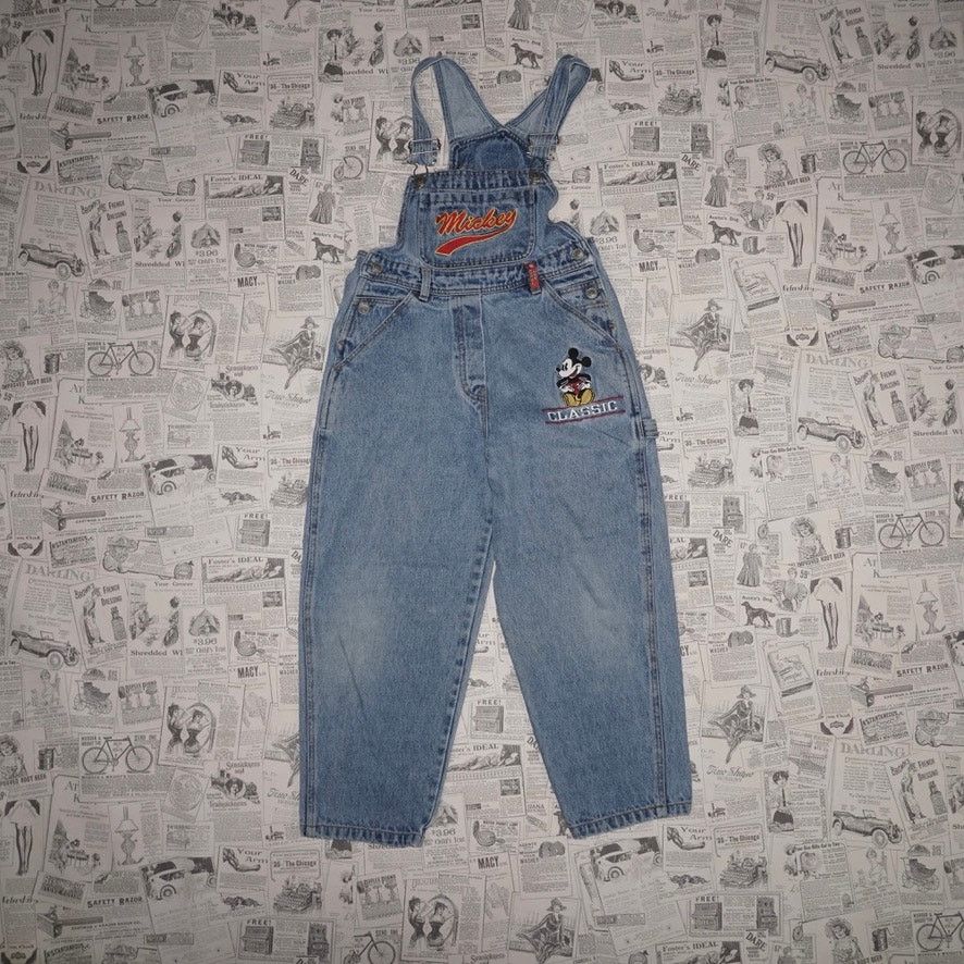 Mickey & Co. Large-Vintage Y2K Disneyland Mickey Mouse Youth 90s Overalls Size L / US 10 / IT 46 - 1 Thumbnail