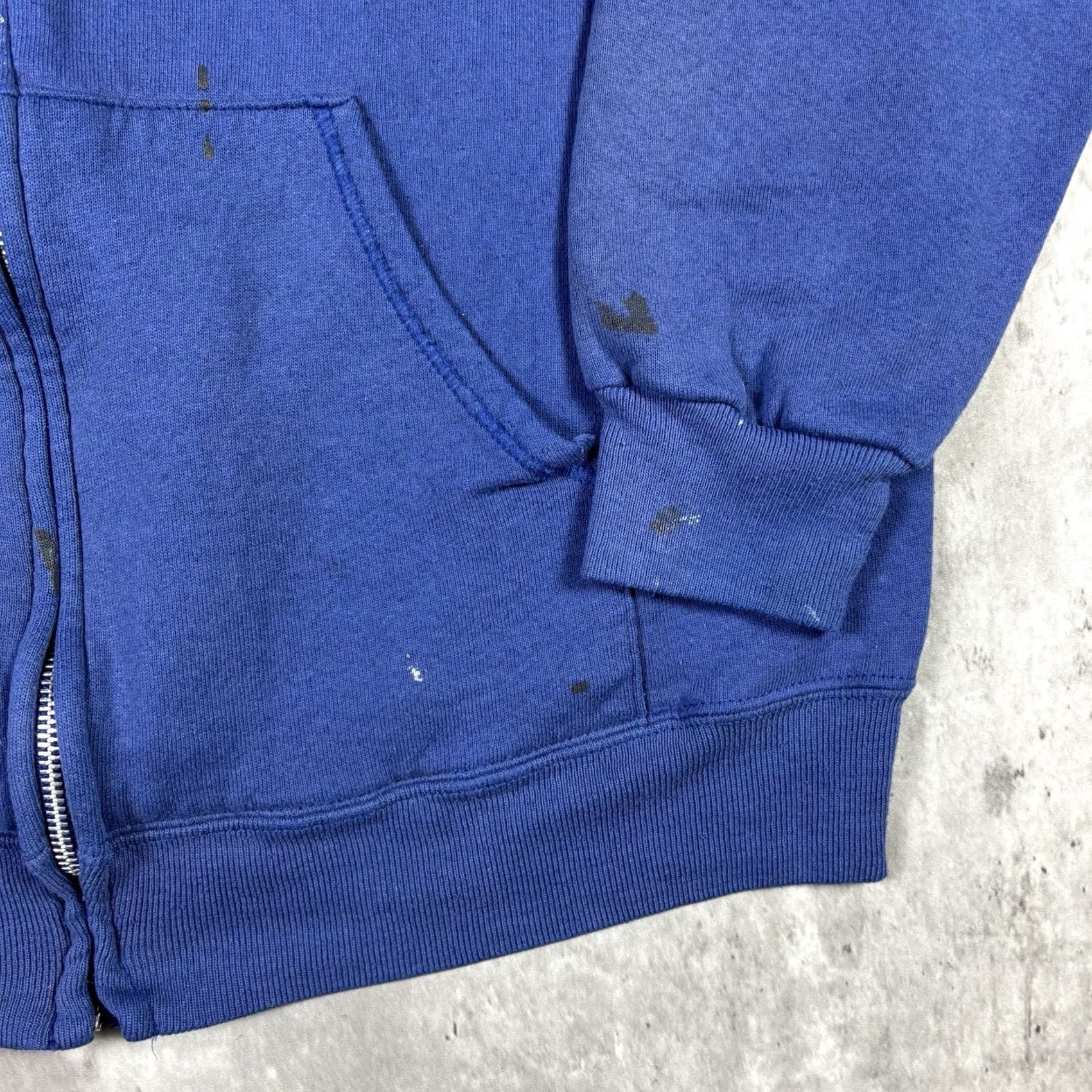 Jerzees VINTAGE Jerzees Hoodie XL Graphic Print Full Zip 80s Camping Blue Men Size US XL / EU 56 / 4 - 5 Thumbnail