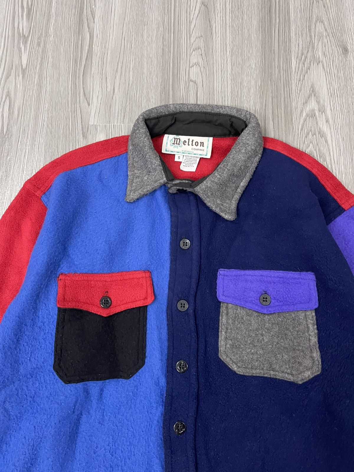 Vintage Vintage made in USA MELTON multicolour Fleece shirt Size US S / EU 44-46 / 1 - 4 Thumbnail