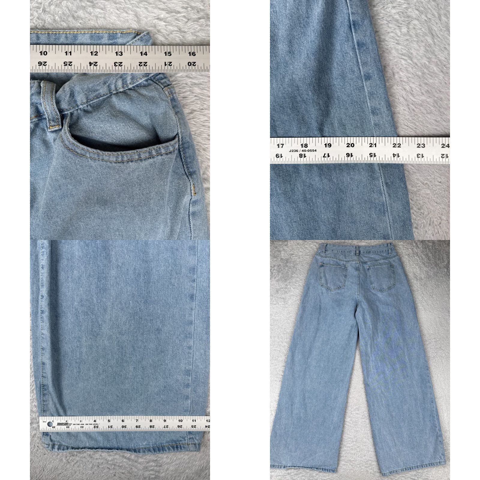 Shein SheIn Jeans Womens 8 Blue Denim Wide-Leg High Rise Cotton Blend Light Wash 28x30 Jeans Womens 8 Blue Denim Light Wash 90s Retro Wide-Leg Mens? Size 30" / US 8 / IT 44 - 9 Thumbnail