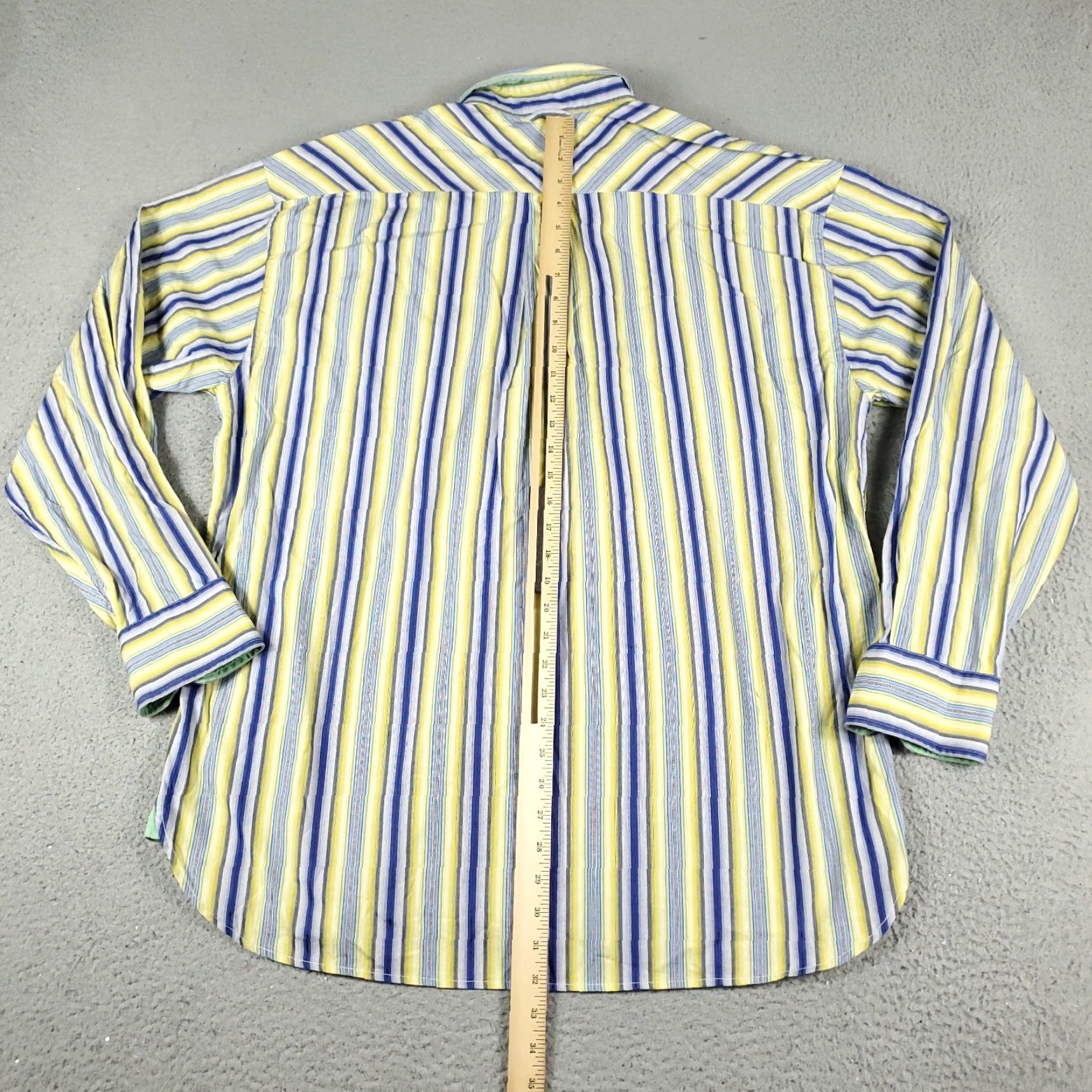 Tommy Hilfiger Tommy Hilfiger Shirt Mens XL Yellow Blue Striped Button-Up Long Sleeve Mens Size US XL / EU 56 / 4 - 6 Thumbnail