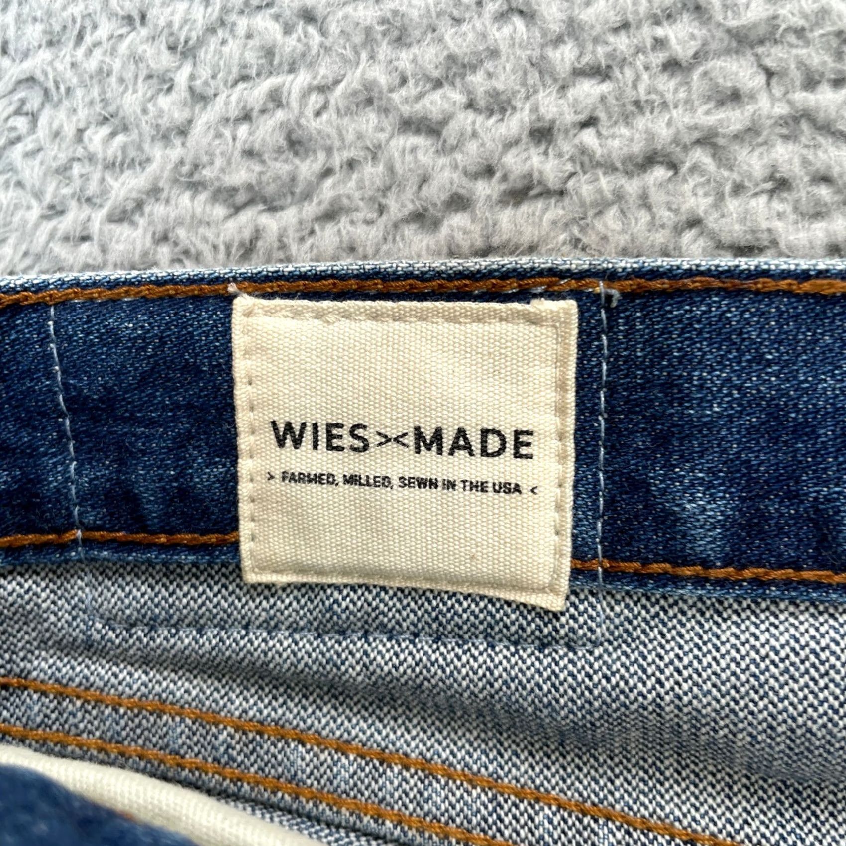 Denime Wies Made Jeans Mens 34x34 Blue Jack Style Straight Leg USA Made Denim Premium Jeans Size US 34 / EU 50 - 3 Thumbnail