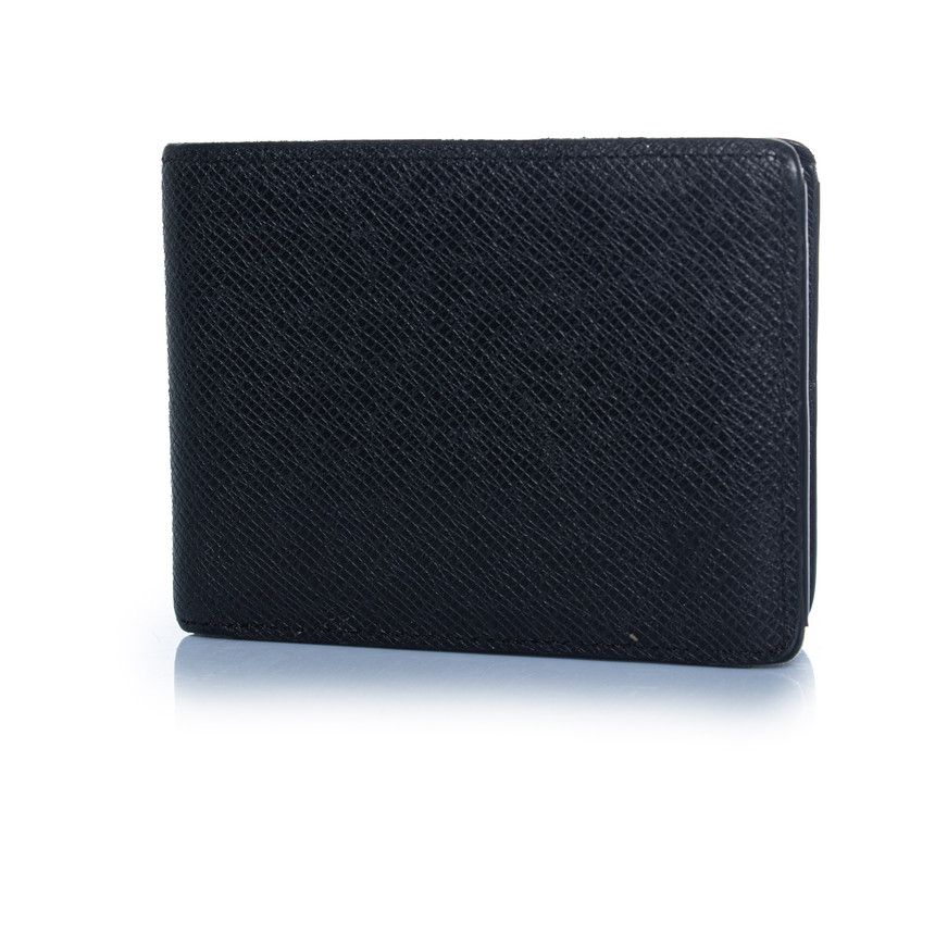 Louis Vuitton Louis Vuitton, black grained leather wallet with LV Size ONE SIZE - 1 Thumbnail