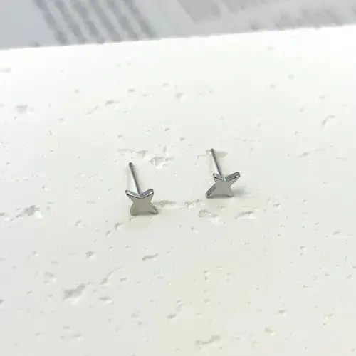 Sterling Silver Small Tiny Star Stud Earrings for Men Women,Star Earrings Size ONE SIZE - 4 Thumbnail