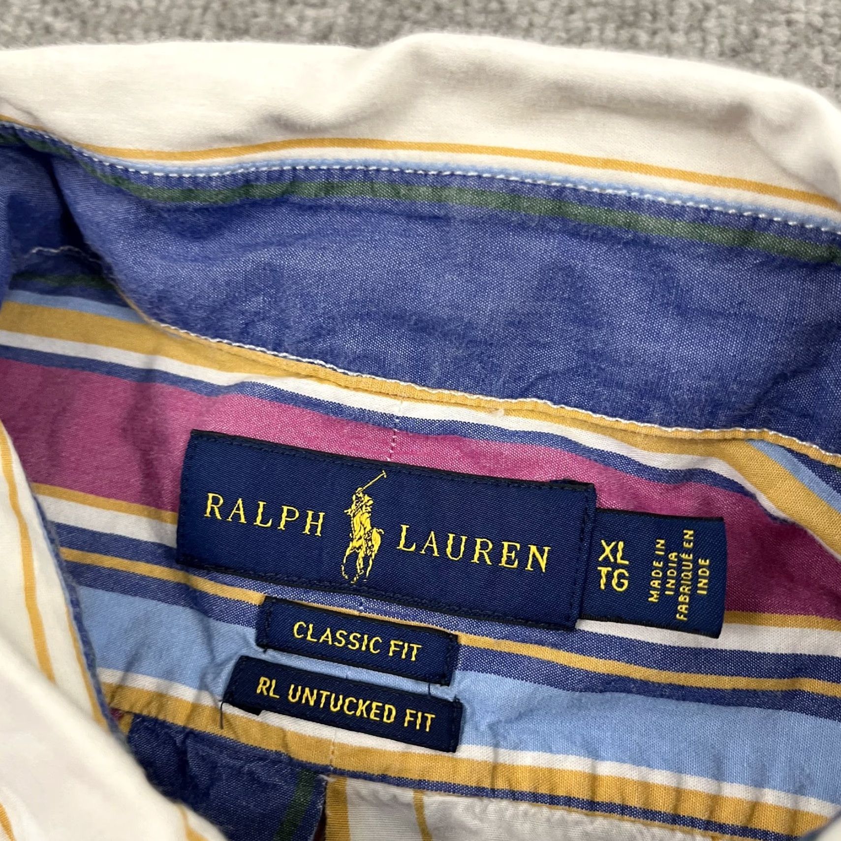 Polo Ralph Lauren Ralph Lauren Shirt Mens XL Multicolor Striped Button-Down polo pony Preppy Pony Shirt Size US XL / EU 56 / 4 - 3 Thumbnail