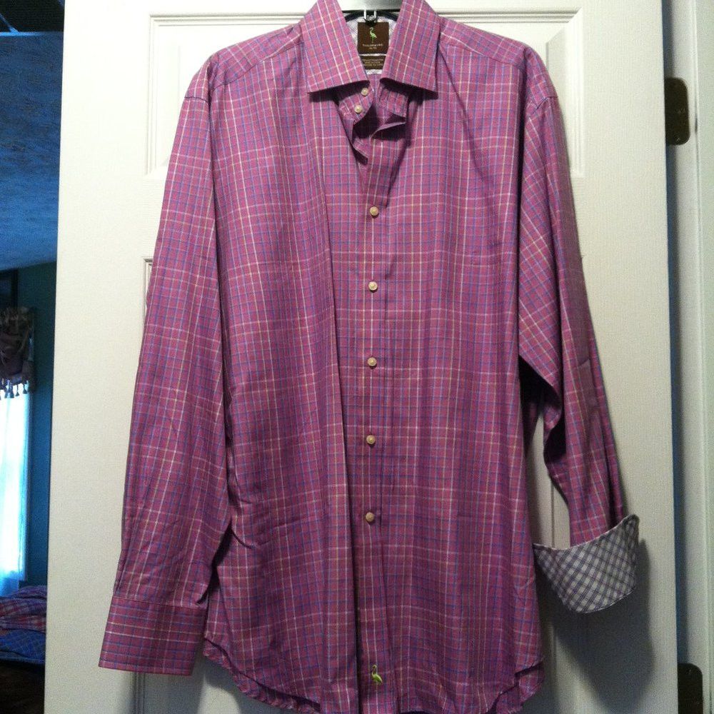 Tailorbyrd TAILORBYRD MENS NEW PURPLE 100%COTTON CASUAL SHIRT SIZE: XL Size US XL / EU 56 / 4 - 2 Thumbnail