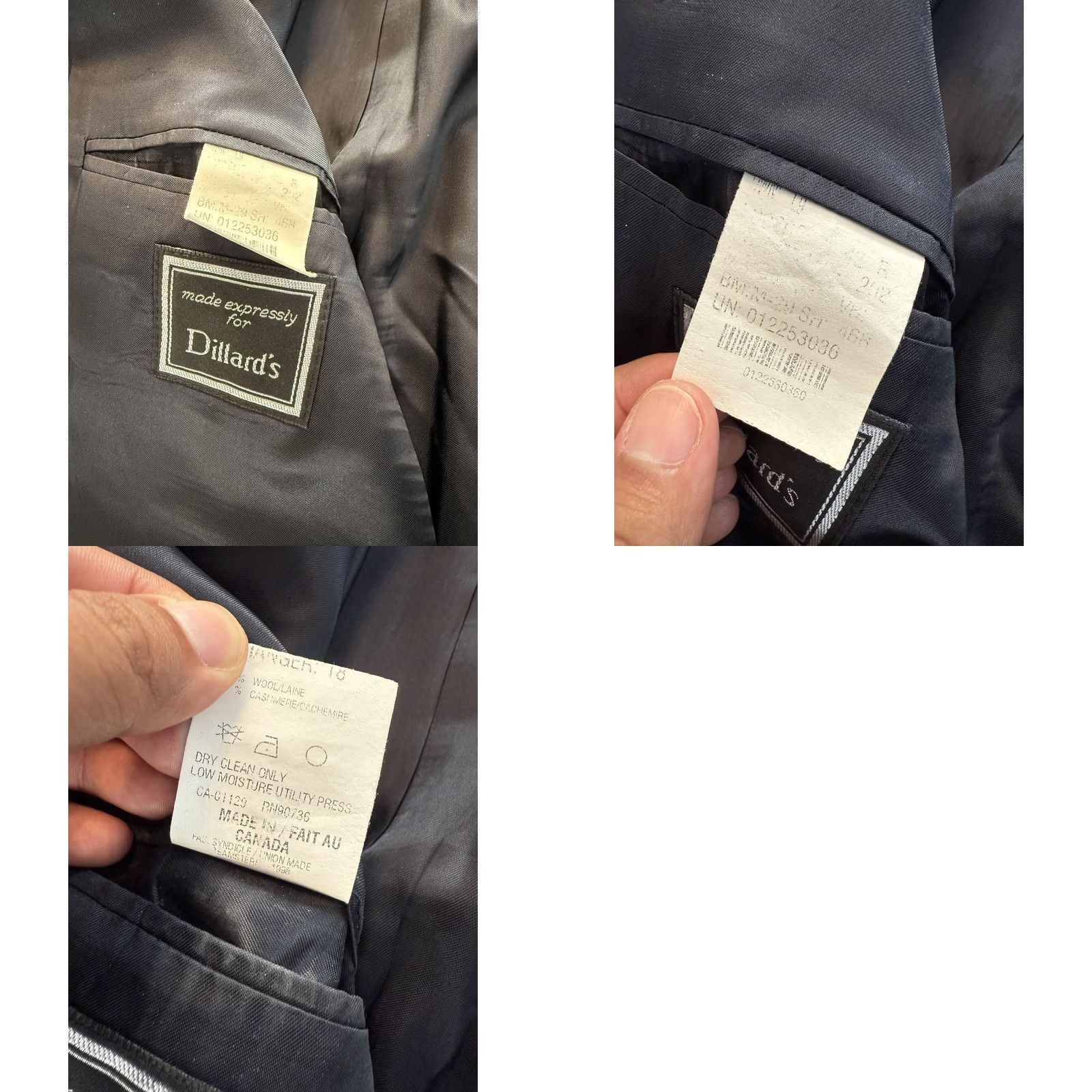 Ralph Lauren Ralph Lauren Mens 46R Charcoal Pinstripe Wool Cashmere Sport Coat Blazer Size 46R - 8 Thumbnail