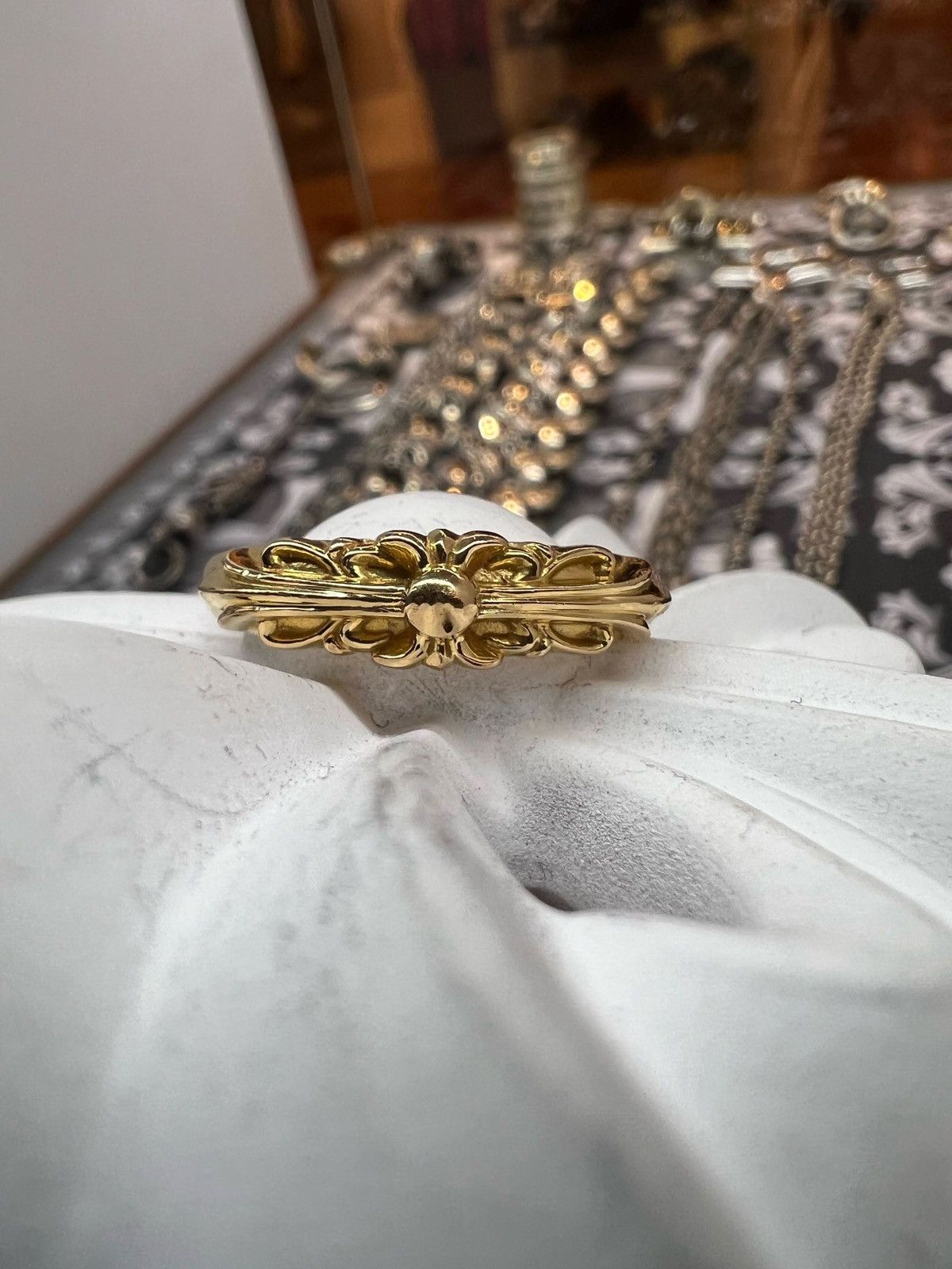 Chrome Hearts 22K Baby Floral Gold Ring