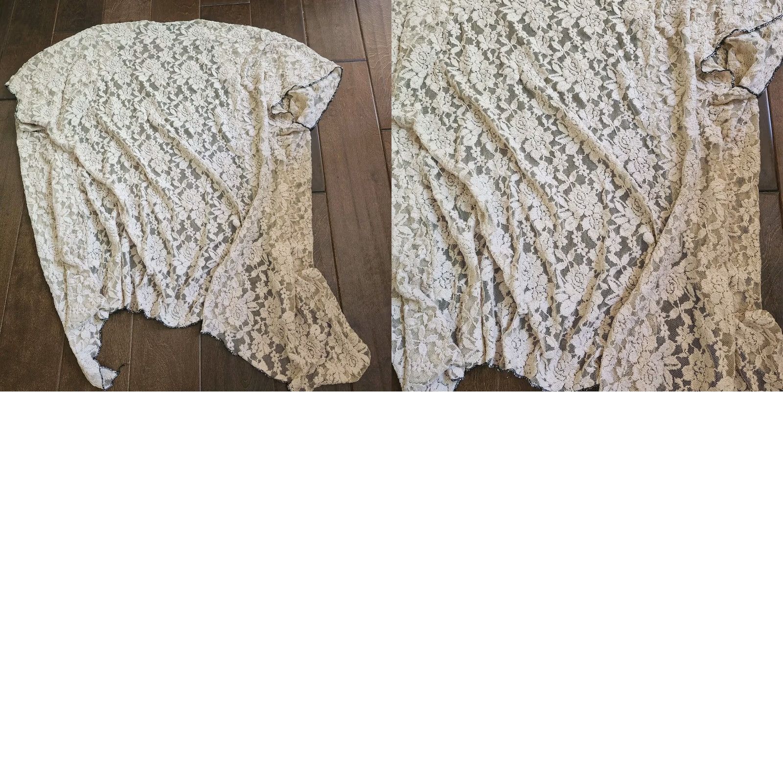 Vintage Star Vixen Cardigan Women's Beige Floral Lace Short Sleeve Size 2X 2X Beige Flower Star Vixen Womens Cardigan Lace Size XXL / US 16-18 / IT 52-54 - 9 Thumbnail