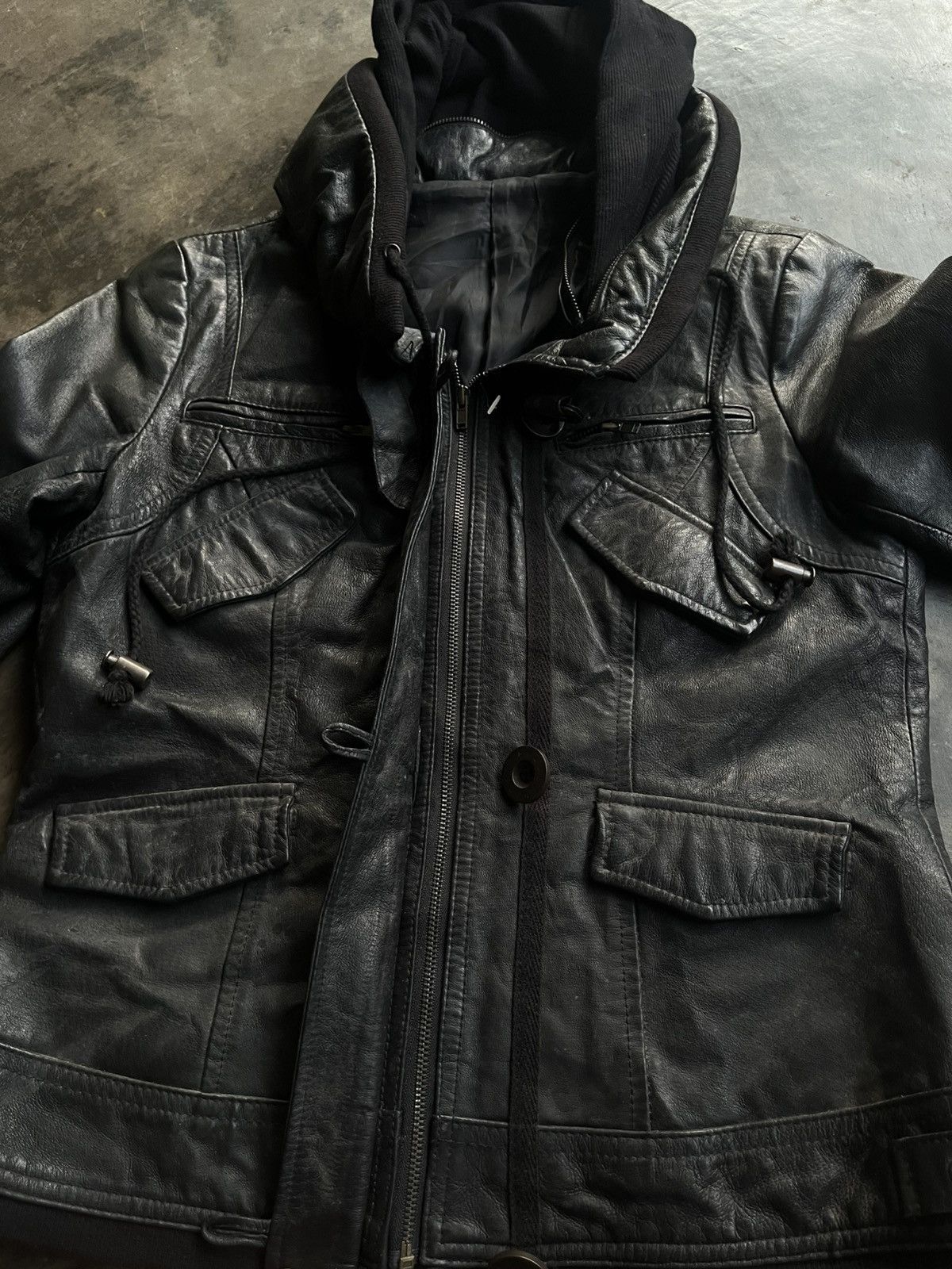 Isamu Katayama Backlash JAPANESE B.R.U.S.H BONO LEATHER JACKET ZIP MULTI POCKET VKEI Size US S / EU 44-46 / 1 - 11 Thumbnail