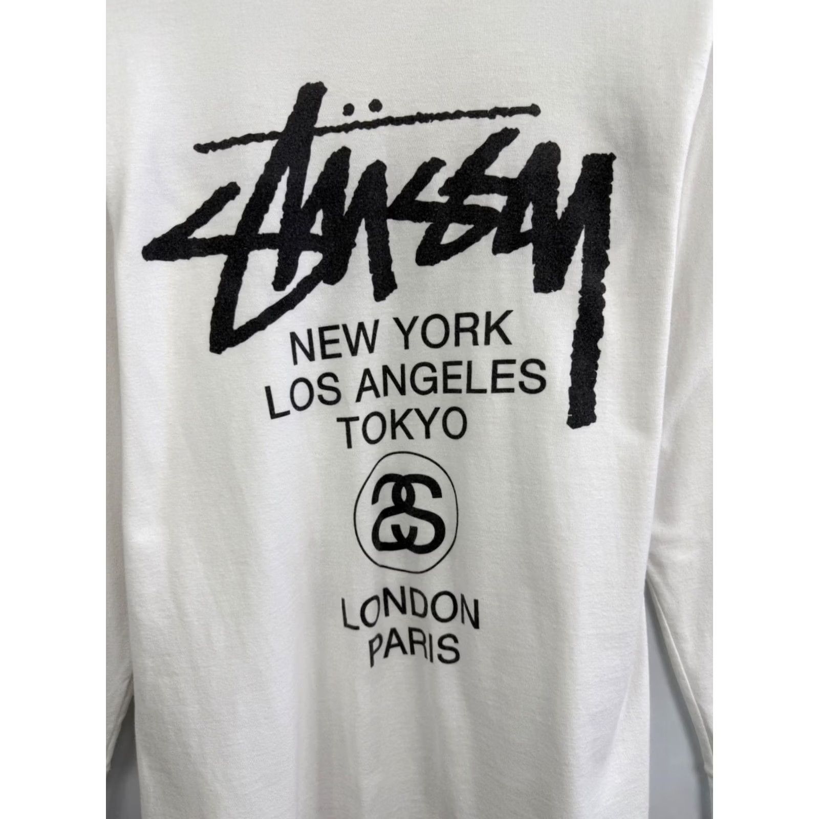 Vintage Stussy World Tour Long Sleeve Shirt Men S White USA Y2K Size US S / EU 44-46 / 1 - 5 Thumbnail