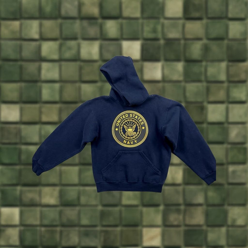 Soffe VINTAGE Soffe Navy Seal Emblem Fleece Pullover Hoodie Men Small Blue Size US S / EU 44-46 / 1 - 1 Thumbnail
