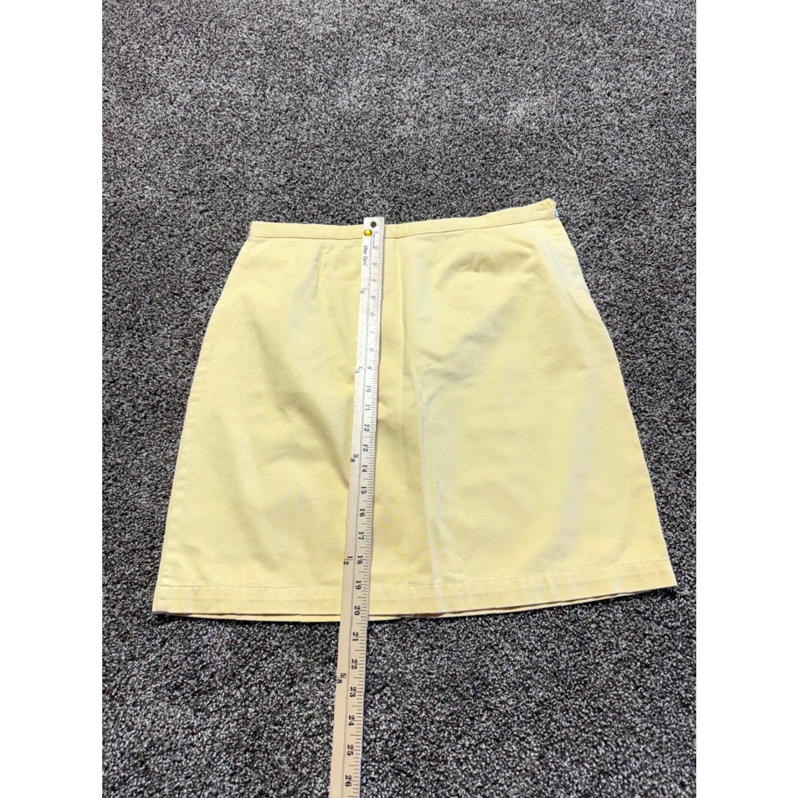 Vintage VINTAGE Christopher & Banks Womens Skirt Midi Pencil Yellow Size 10 Side Button Size 32" / US 10 / IT 46 - 4 Thumbnail