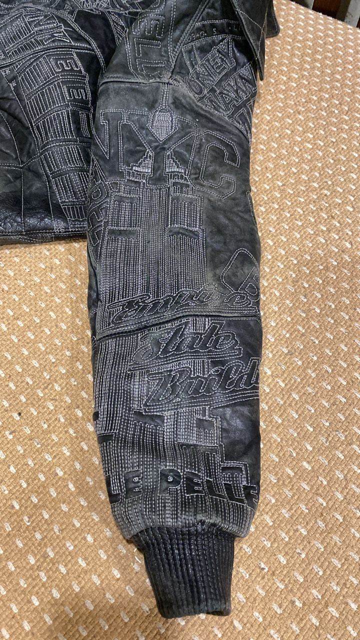 Marc Buchanan × Pelle Pelle × Vintage CRAZY Y2K Pelle Pelle Manhattan Embroidered Leather Jacket Size US S / EU 44-46 / 1 - 8 Thumbnail