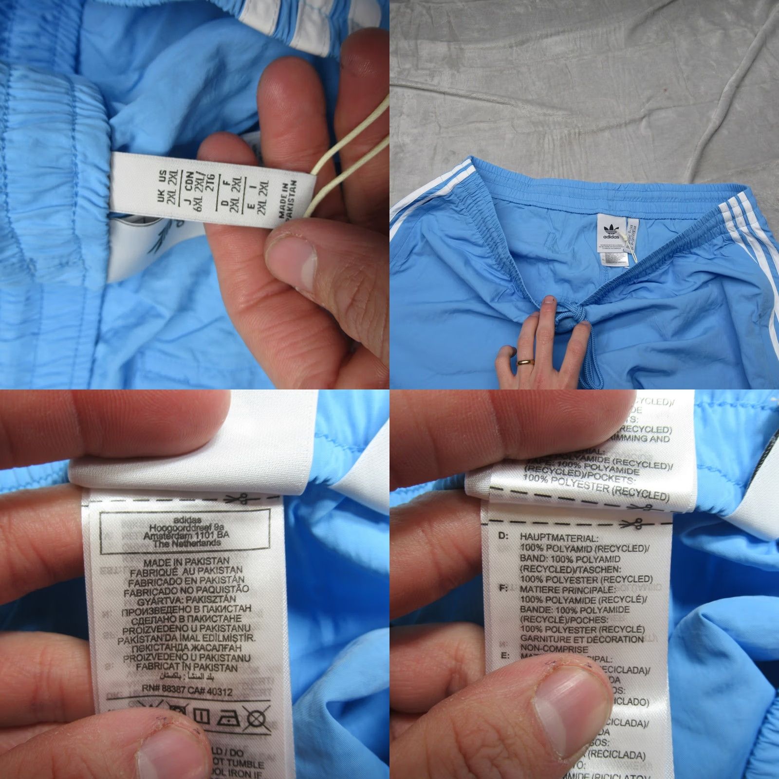 Adidas Adidas Shorts Mens 2XL Blue Drawstring Light Adicolor Sprinter Nylon Athletic Shorts Men 2XL Blue Striped 90s Style Size US 39 - 8 Thumbnail