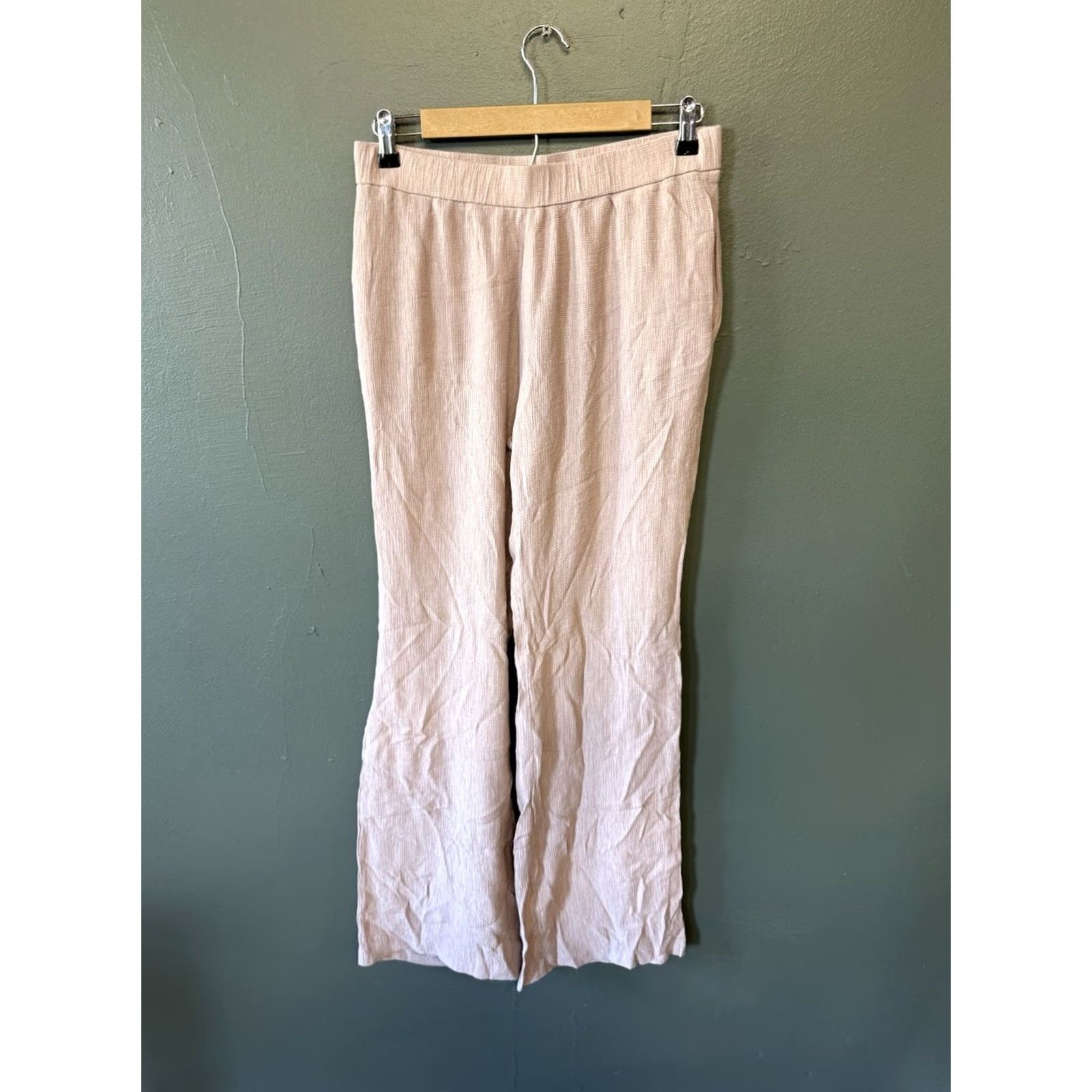 Zara Zara Cropped Linen Pants Beige Pull On Women L Long 29in Cropped Linen Pants Beige Women L Zara Size 36" / US 14 / IT 50 - 2 Thumbnail