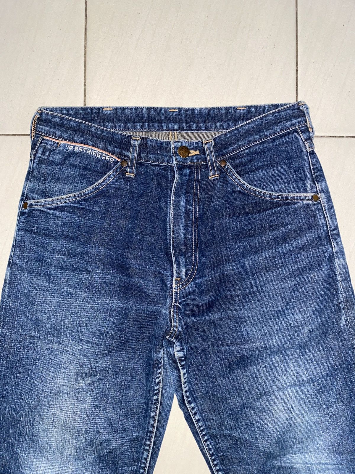 Bape × Vintage Archive Piece A Bathing Ape Selvedge Red Line Jeans Size US 30 / EU 46 - 2 Thumbnail