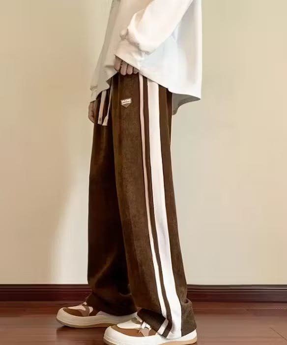 Japanese Brand Brown Color Baggy Striped Sweatpants Size US 32 / EU 48 - 3 Thumbnail