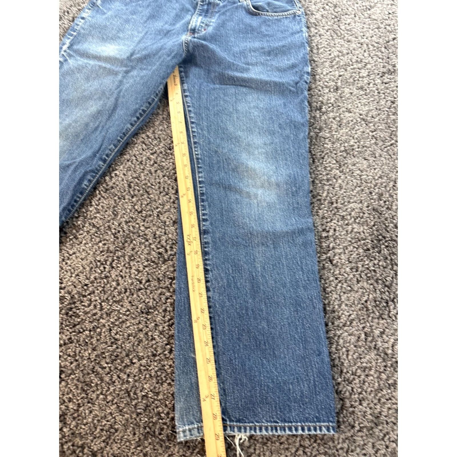 Tommy Hilfiger VINTAGE Tommy Hilfiger Mens Pants Denim 34x29 Blue Embroidered Big Flag Logo Relaxed Straight 90s Baggy Hip Hop Wide Inseam 29 Pockets Mens Size US 34 / EU 50 - 5 Thumbnail