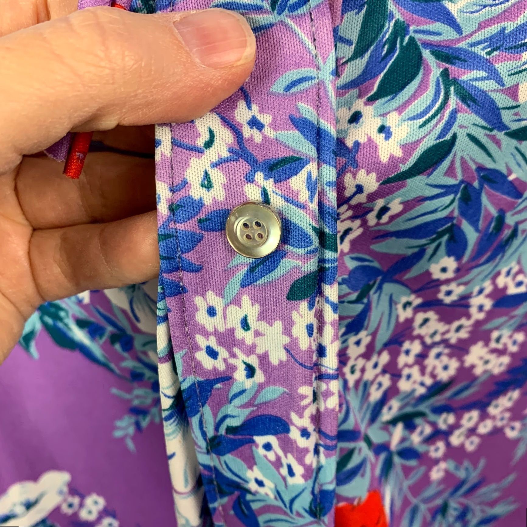 Vintage **Vintage Purple 1980s Flared Caftan House Dress Medium** User: Vintage Purple 1980s Floral Caftan House Dress Medium Size M / US 6-8 / IT 42-44 - 5 Thumbnail