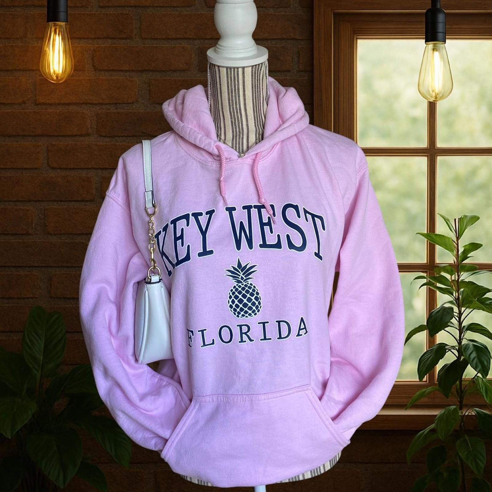Gildan Pink Key West Florida hoodie sweatshirt Size S / US 4 / IT 40 - 4 Thumbnail