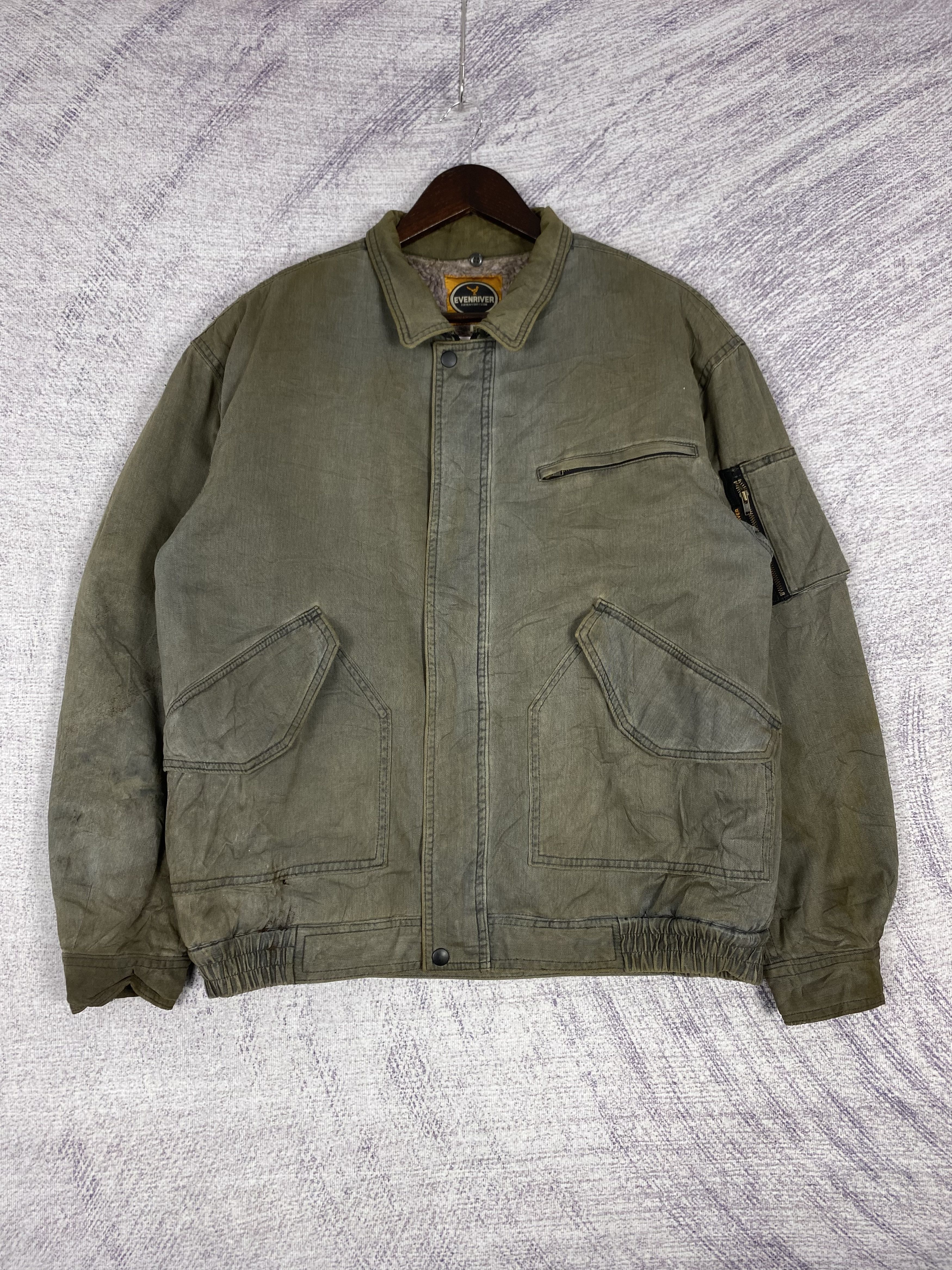 Ever Vintage Even River Sherpa Lining Faded Bomber Jacket Size US L / EU 52-54 / 3 - 1 Thumbnail