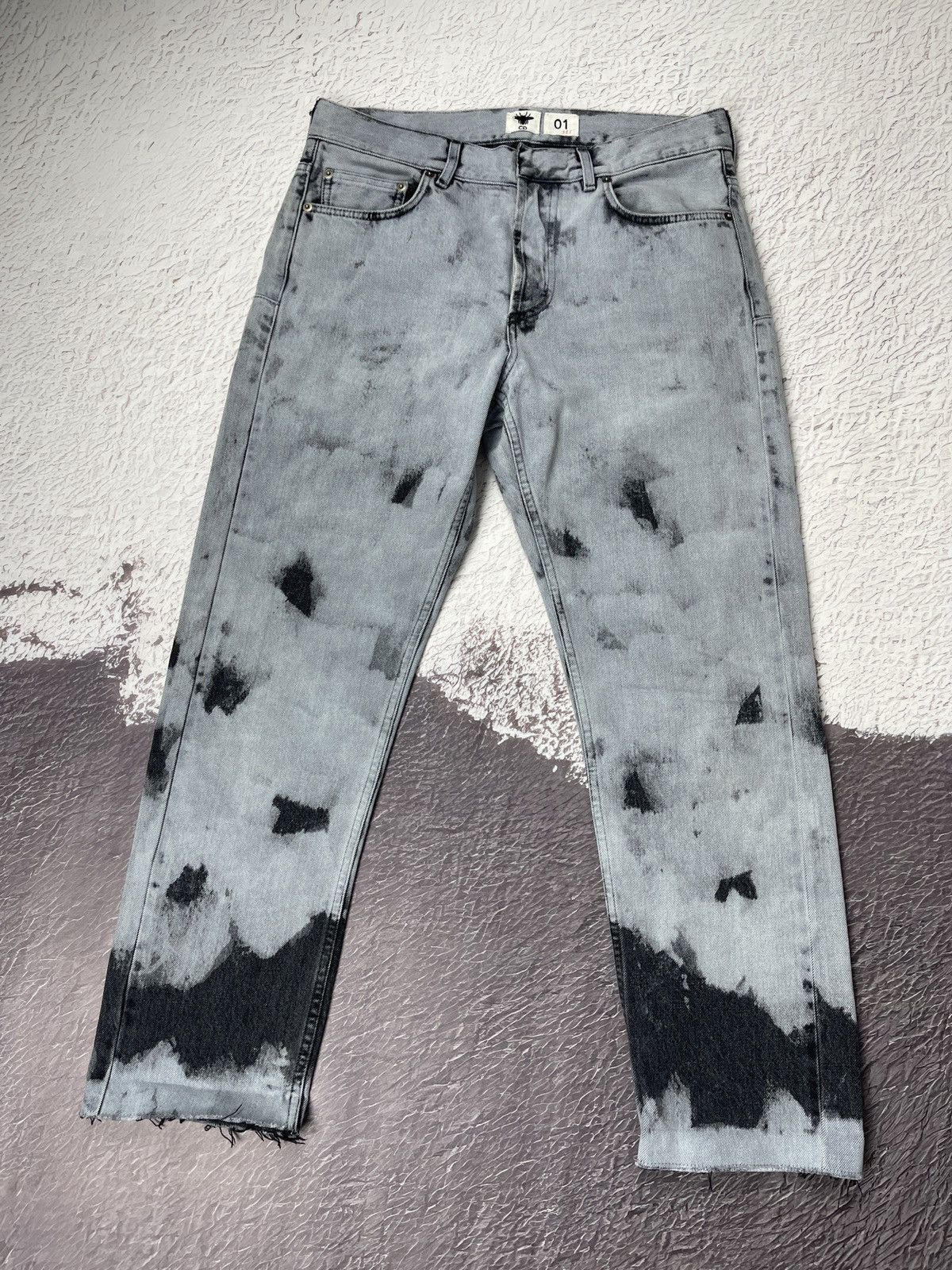 Christian Dior 01 Tie Dye Boyfriend Jeans Gray Denim sz US6