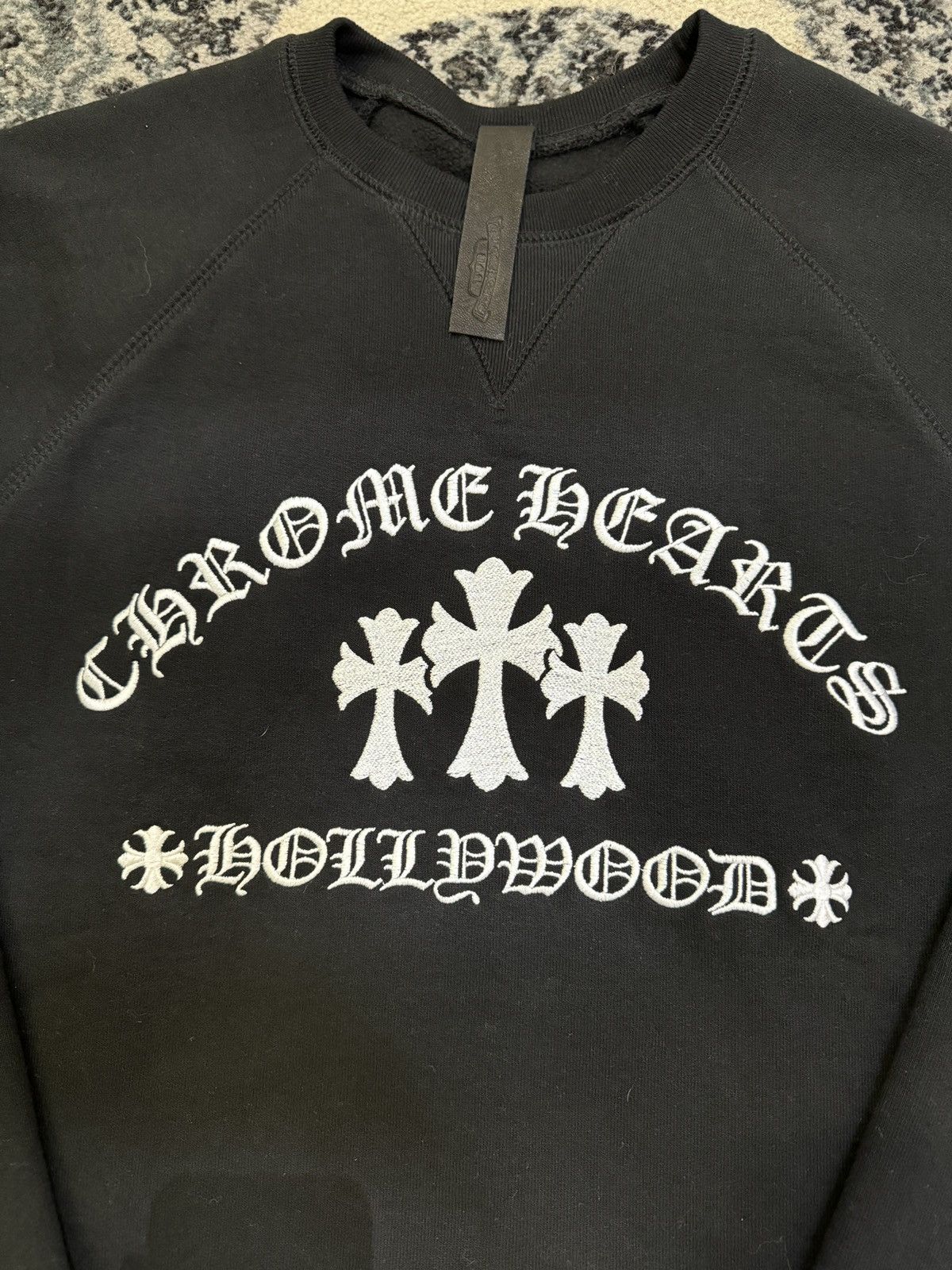 Chrome Hearts Chrome Hearts 3 Cross Embroidered Black Crewneck Size US M / EU 48-50 / 2 - 2 Thumbnail