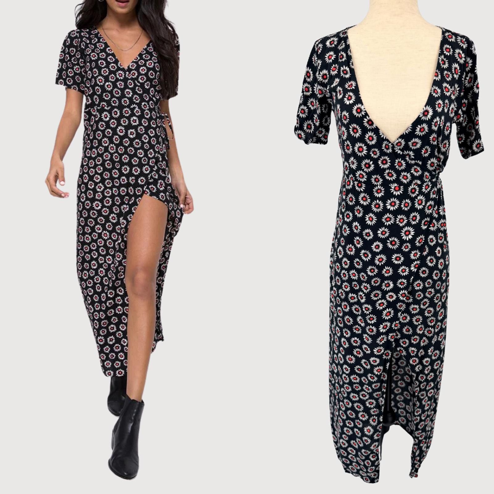 Philippe Model Garage Riva Daisy Maxi Dress Black Floral XXS Size XXS / US 00 / IT 34 - 1 Thumbnail