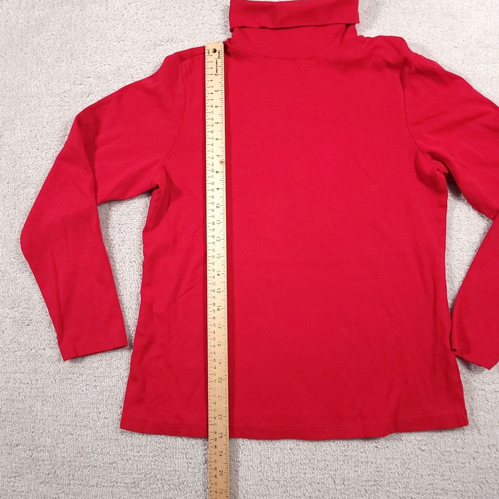 Vintage Christopher & Banks Women’s L Red Long Sleeve Turtleneck Shirt Layer Your Look Size L / US 10 / IT 46 - 7 Thumbnail