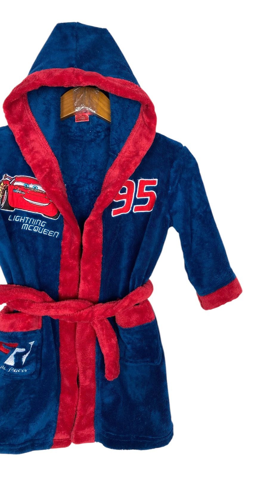 Disney Rare‼️ Disney Pixar Cars Bathrobe Boys Hood Lightning McQueen Size US XXS / EU 40 - 3 Thumbnail
