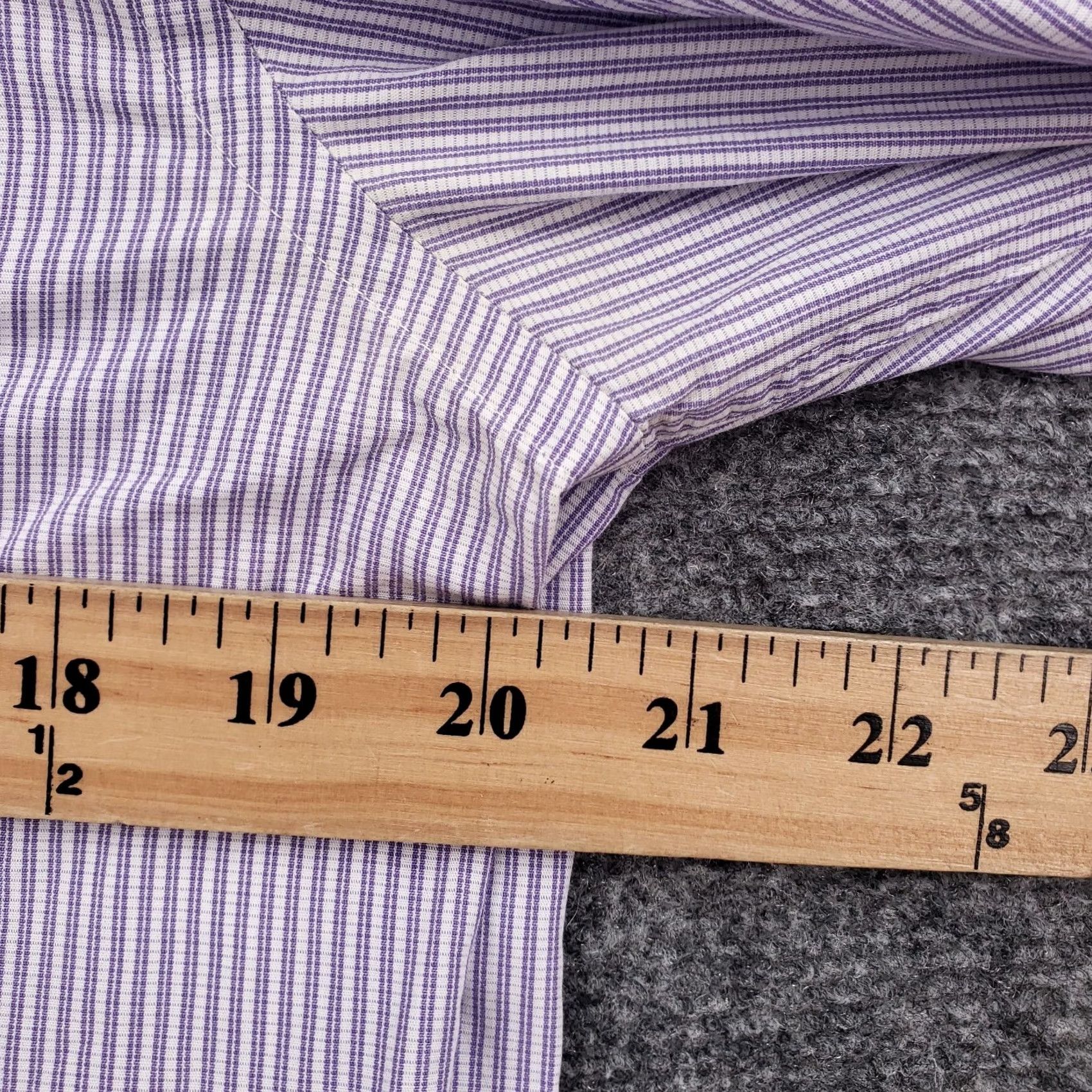 Hugo Boss HUGO BOSS Dress Shirt Mens 15.5 Purple Striped Long Sleeve Button Up Sharp Fit Size 42R - 5 Thumbnail