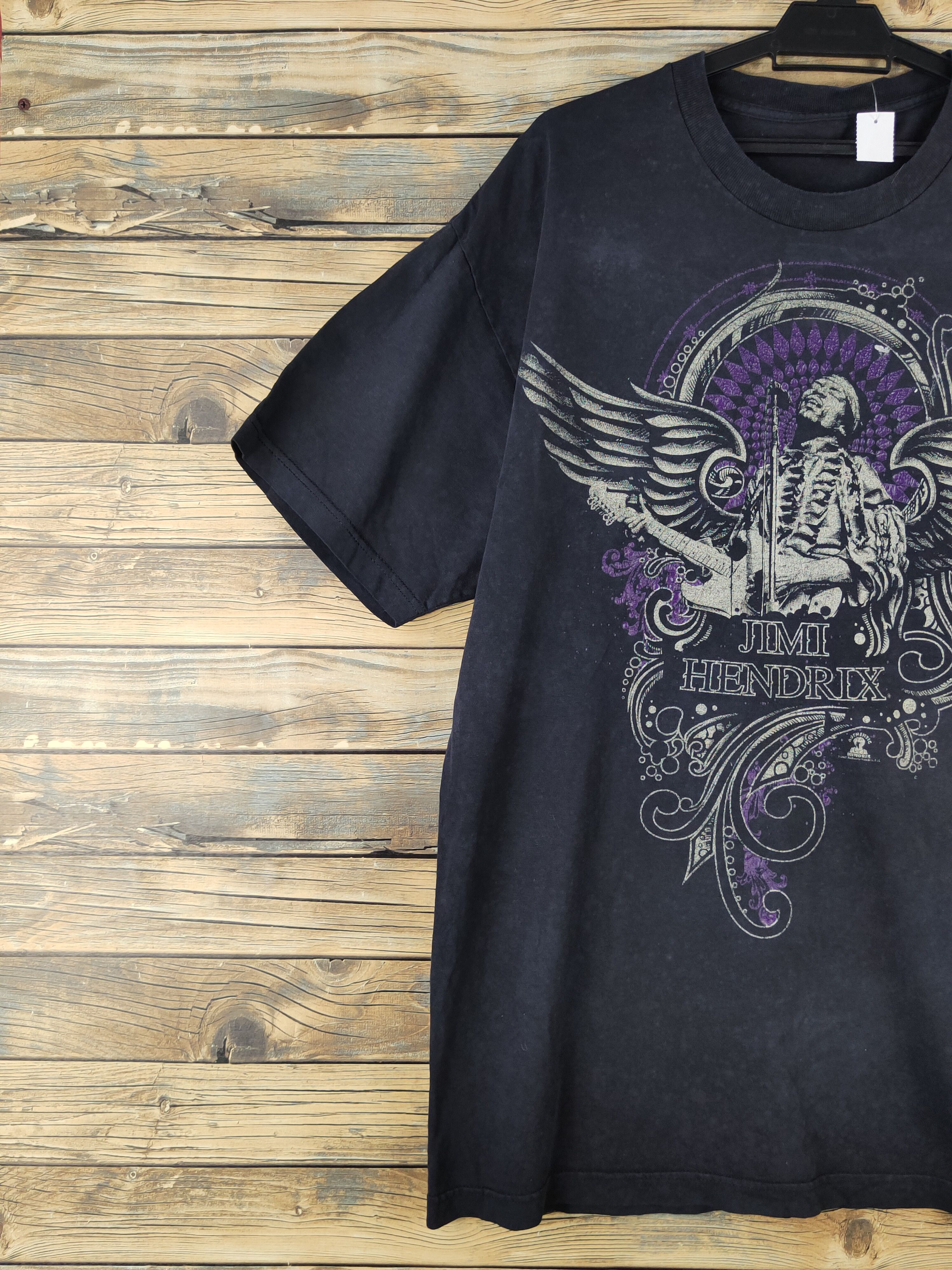 Band Tees DLL Jimi Hendrix rap band vintage faded Black tee #1442 Size US XL / EU 56 / 4 - 3 Thumbnail