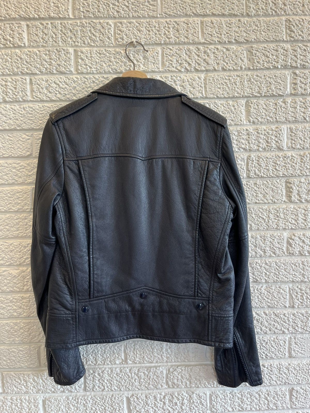 Saint Laurent Paris Saint Laurent Paris FW16 L01 Blue Leather Motor Jacket IT46 Size US S / EU 44-46 / 1 - 2 Thumbnail