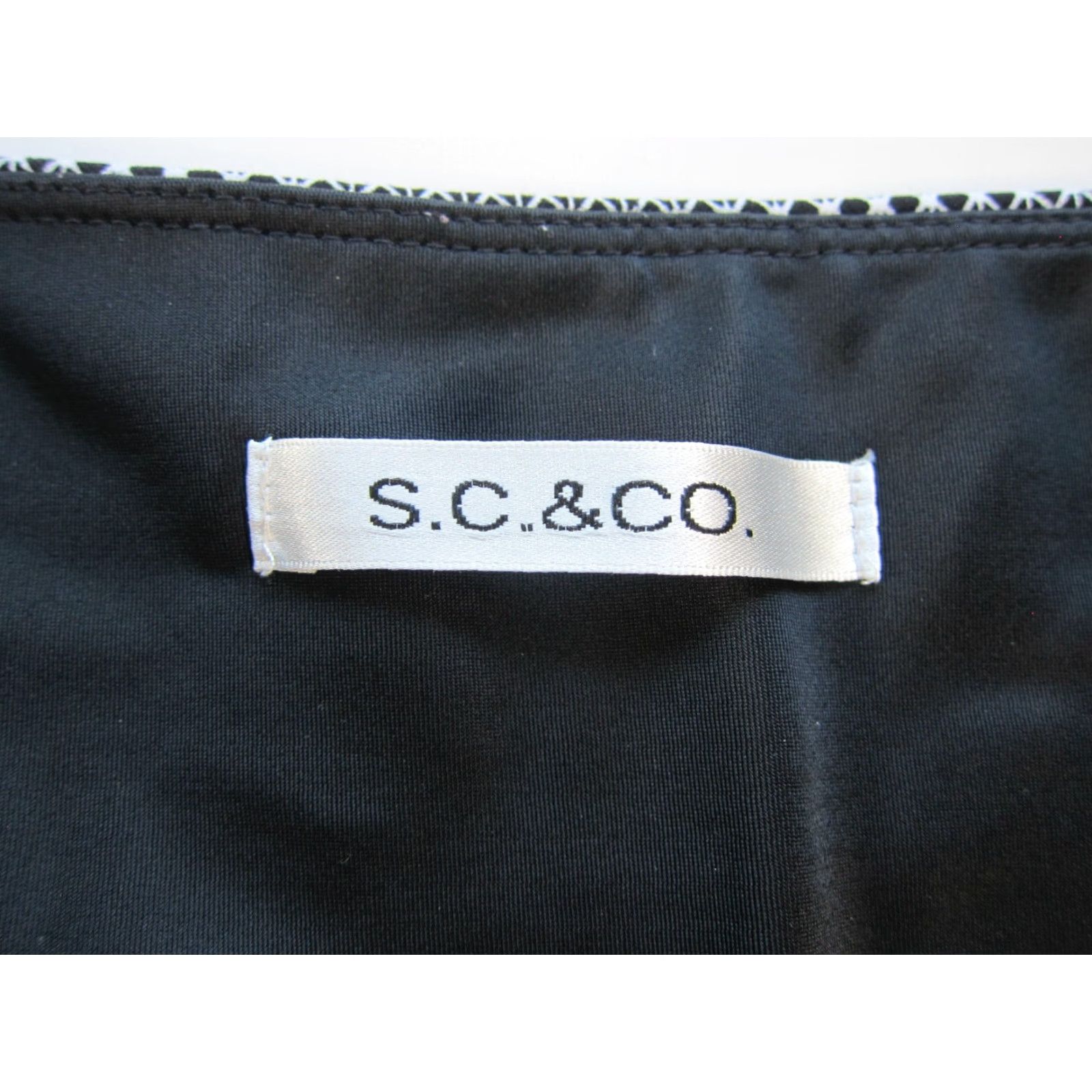 Vintage S.C. & CO. Black White Geometric Stretch Built In Shorts Pocket Skort Skirt XL Size 40" / US 18 - 3 Thumbnail