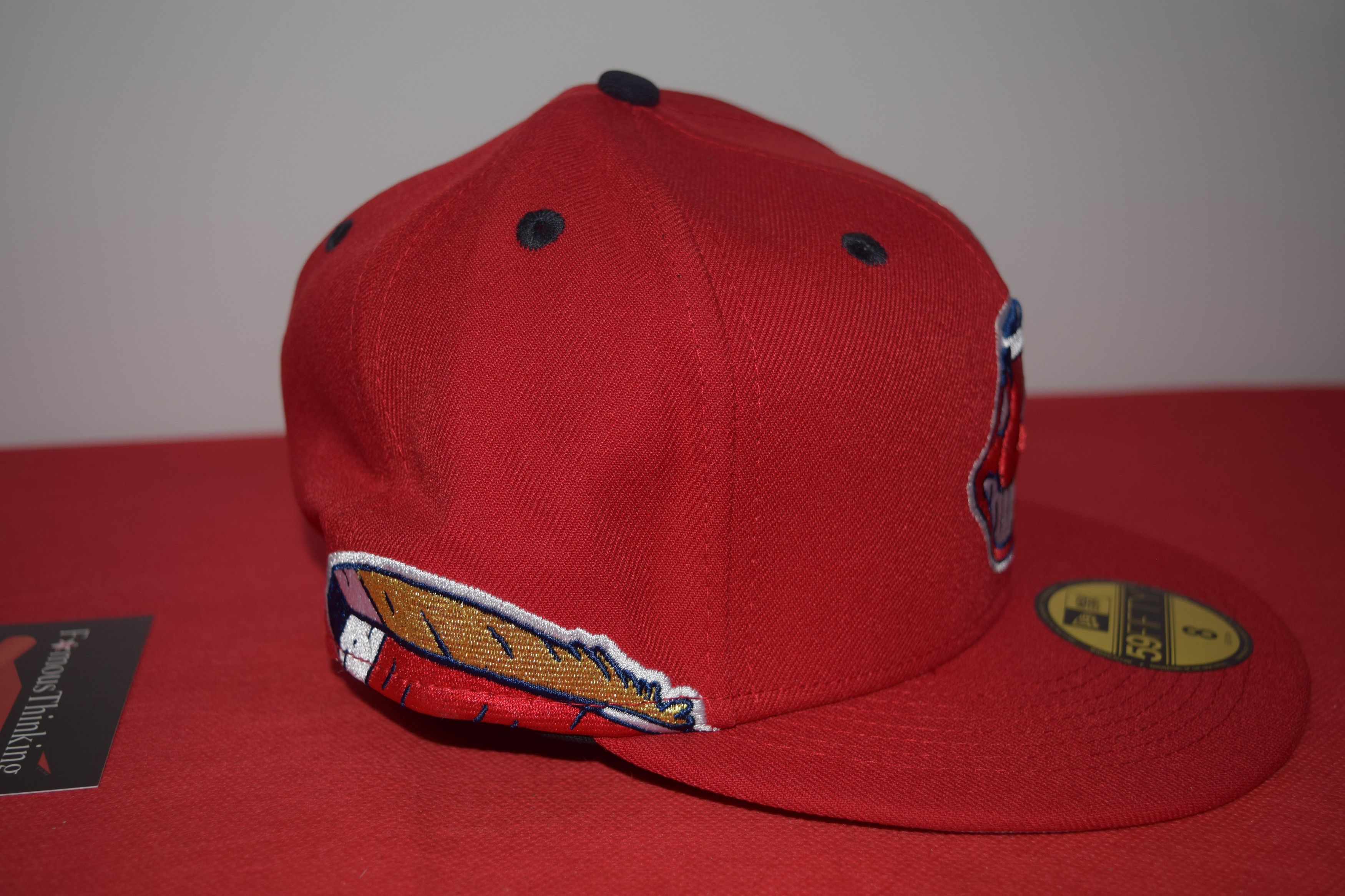 New Era New Era Cleveland Indians Chief Wahoo Red Feather Hat Size ONE SIZE - 8 Thumbnail