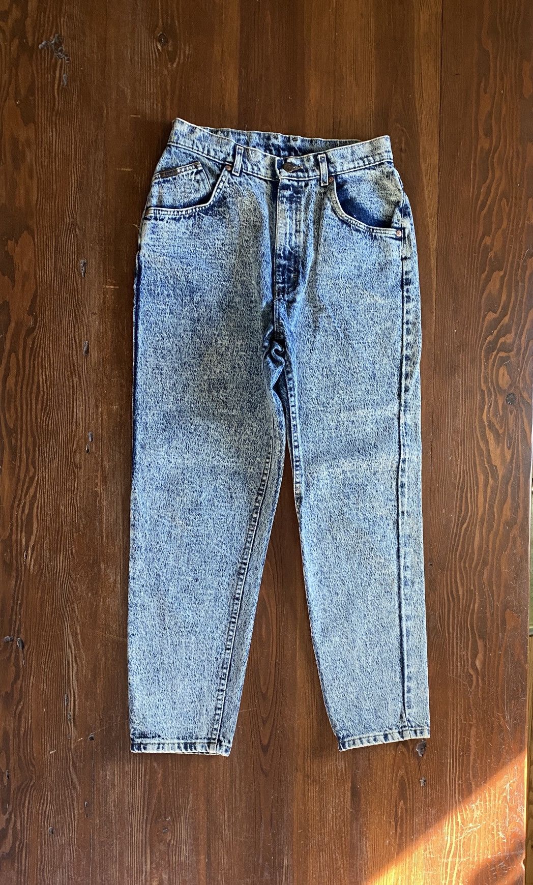 Lee Vintage 80’s Lee Blue & White Acid Wash Denim Jeans 28x28 Size 28" / US 6 / IT 42 - 11 Thumbnail