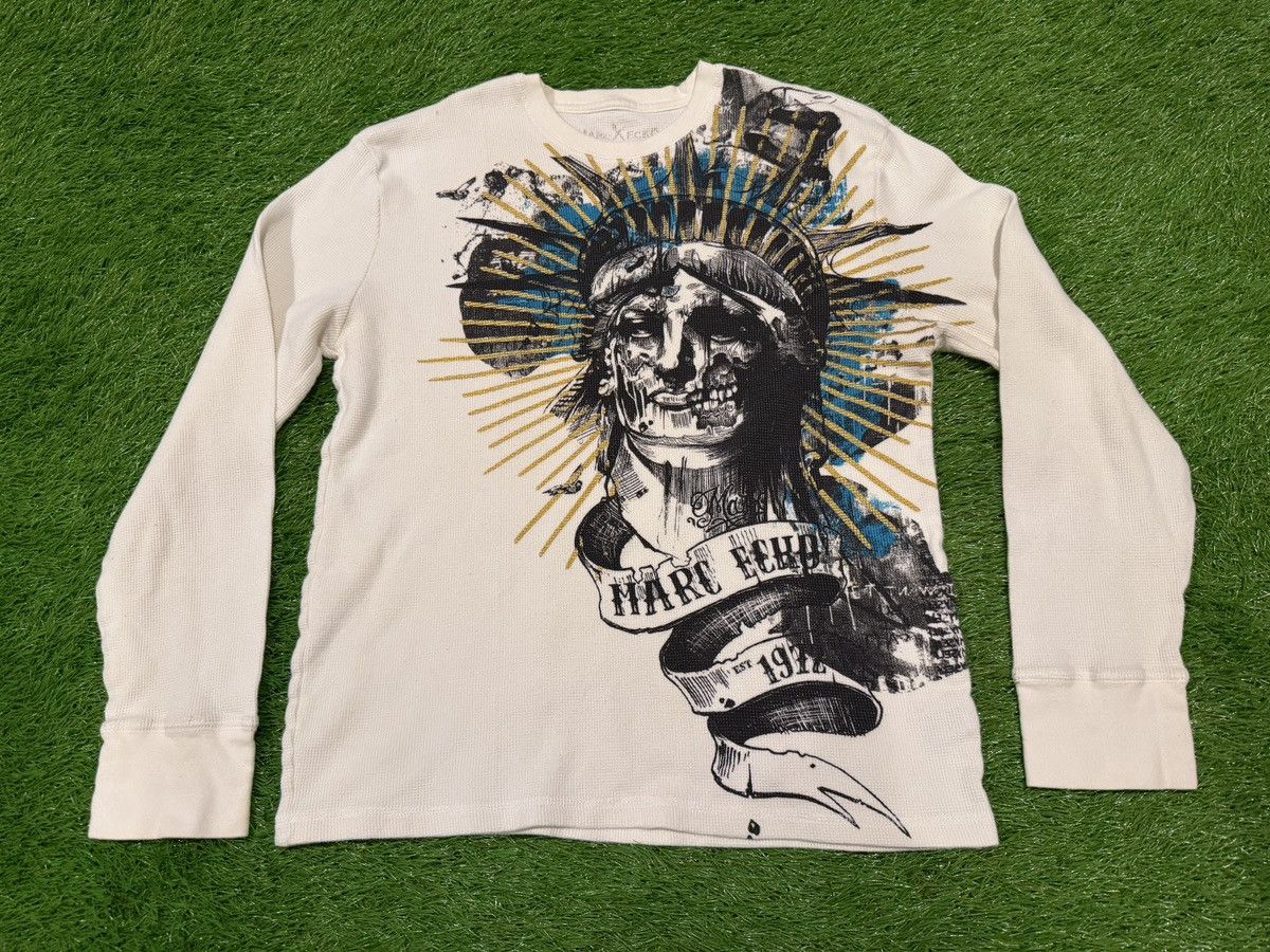 Marc Ecko Y2K Marc Ecko Thermal Shirt L/S Statue of Liberty Grunge Size US XL / EU 56 / 4 - 1 Thumbnail