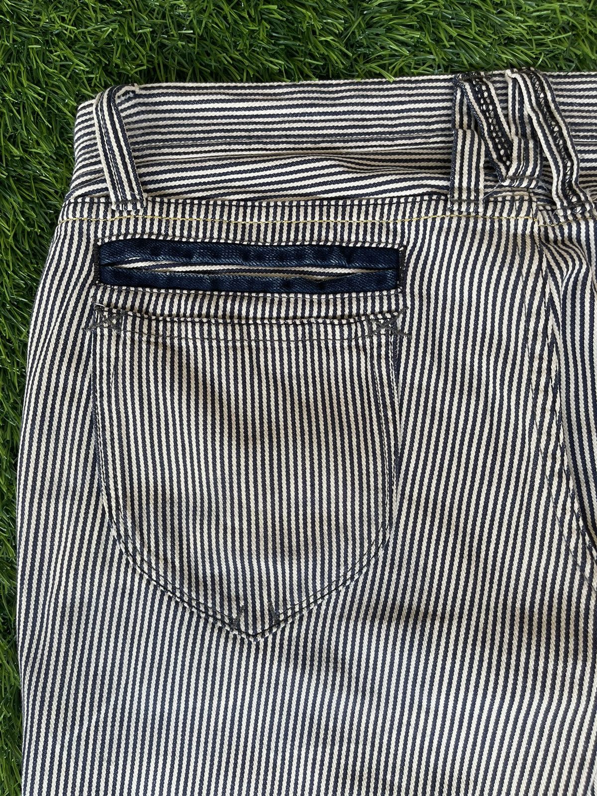 Murder License Vintage 90s🔥MURDER LICENSE🔥Flared Striped Bush Pants Jeans Size US 33 - 12 Thumbnail