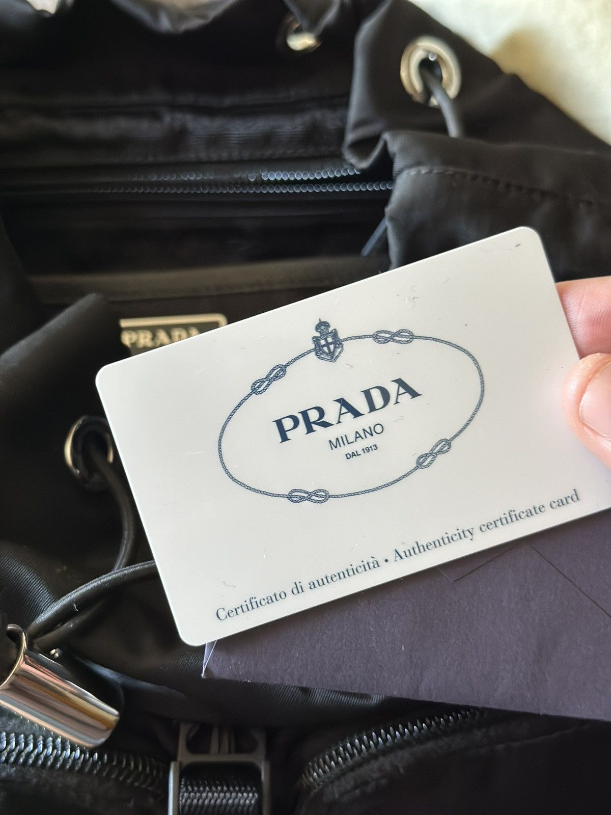 Prada Prada Re-Nylon Black Drawstring Medium Rucksack Backpack Size ONE SIZE - 5 Thumbnail