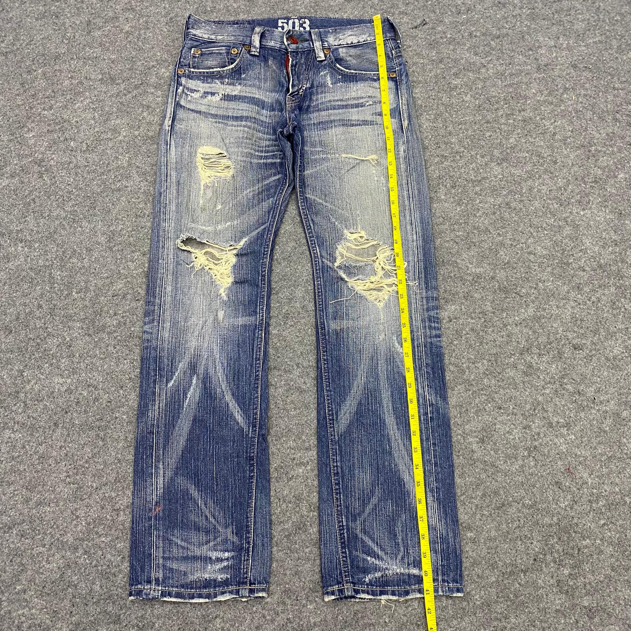 Edwin 💥Best Offer💥Vintage Edwin 503 Blue Trip Distressed Denim Size US 32 / EU 48 - 2 Thumbnail