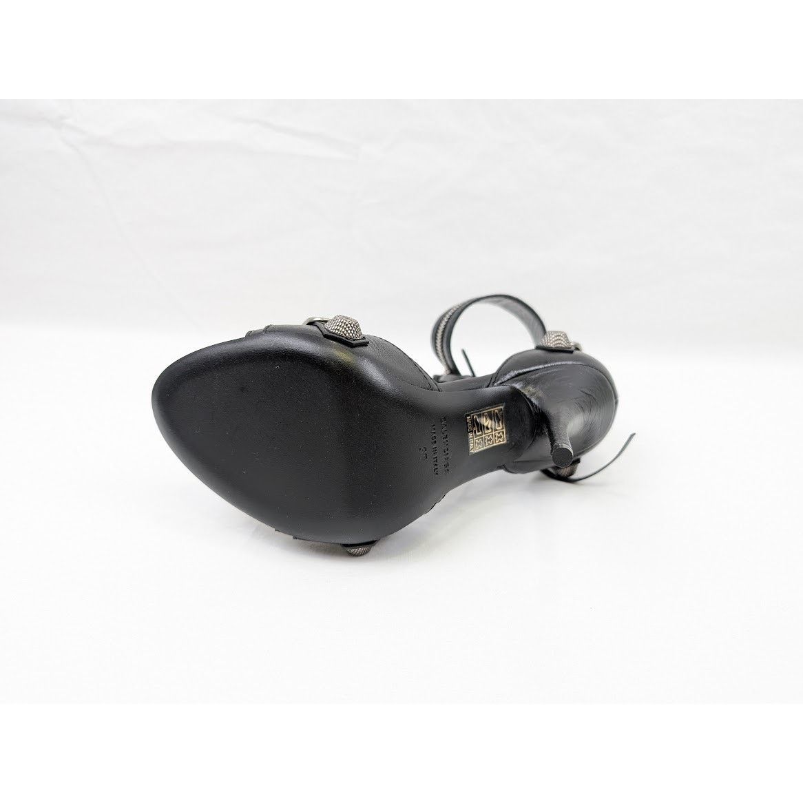 Balenciaga o1rshd1 Arena ABS Cagole Sandal H110 in Black/Aged Nikel Size US 7 / IT 37 - 13 Thumbnail