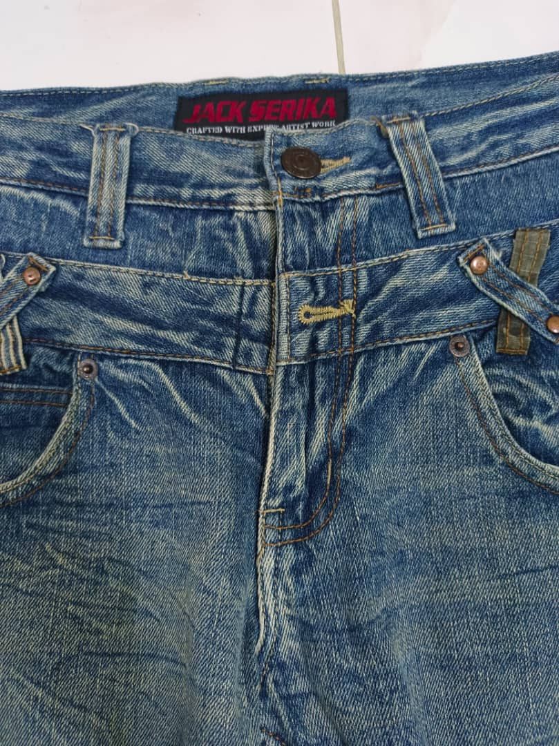 If Six Was Nine Vtg Jack Serika Double Waist Seditionaries Punk Denim Pants Size US 29 - 5 Thumbnail