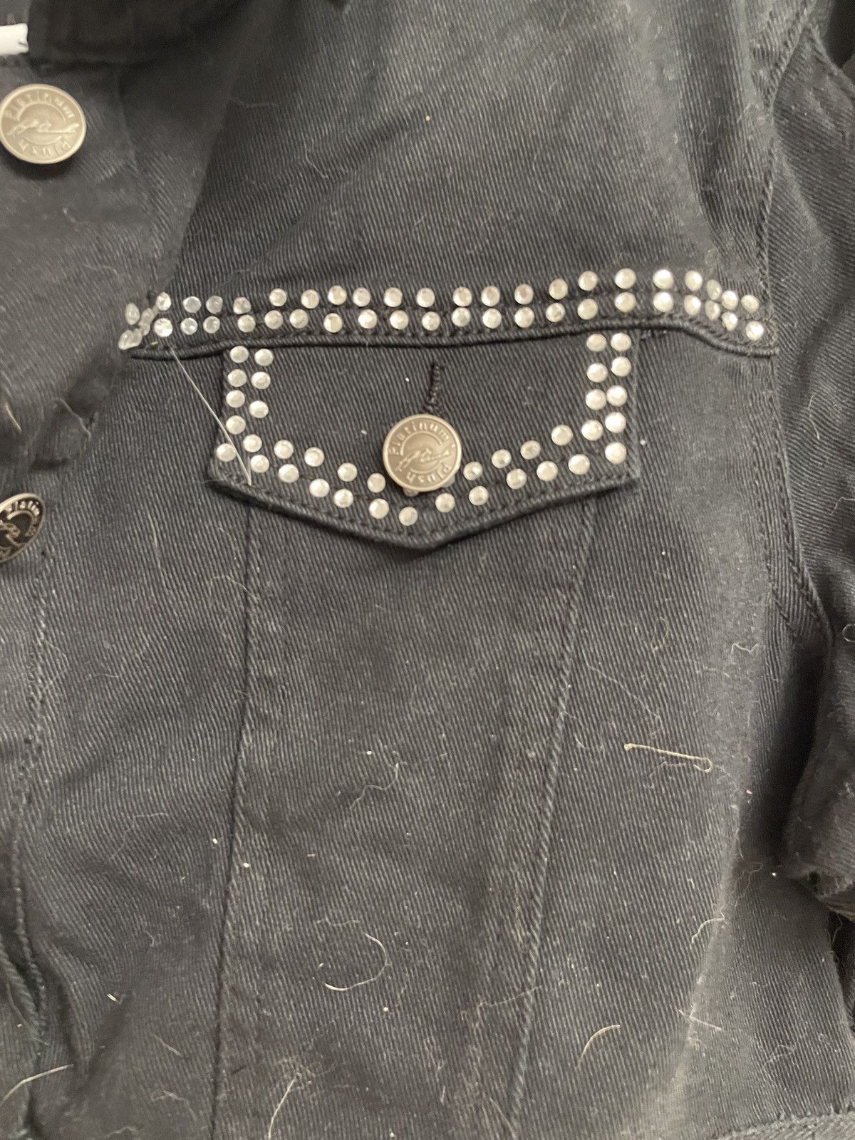Vintage Vintage Platinum Plush Black Jacket With Rhinestones Size XL Size XL / US 12-14 / IT 48-50 - 2 Thumbnail