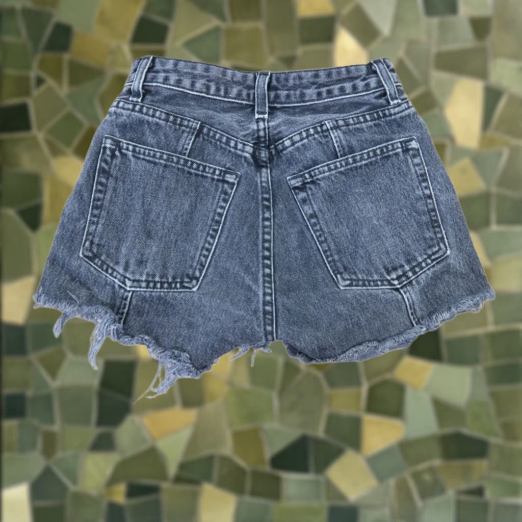 Reformation Reformation Black Denim High Rise Jean Cut-Off Shorts 23 Womens Summer 23 Denim Cotton Casual Size 40" / US 18 - 1 Thumbnail