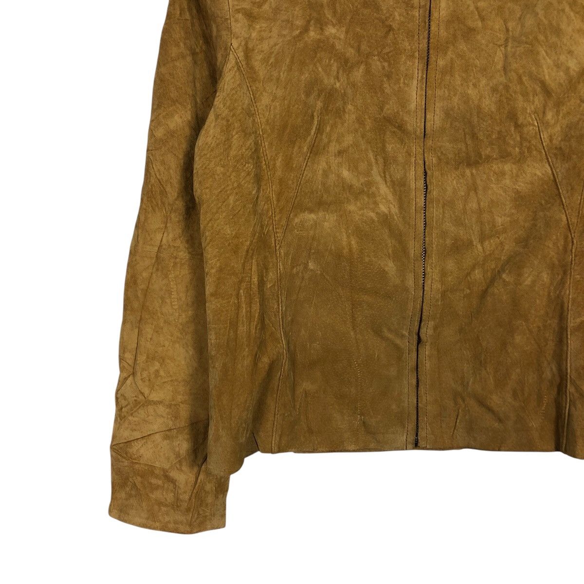 Japanese Brand 📌Cropped Suede Leather Jacket Fagiolino Issey Miyake Size US M / EU 48-50 / 2 - 5 Thumbnail