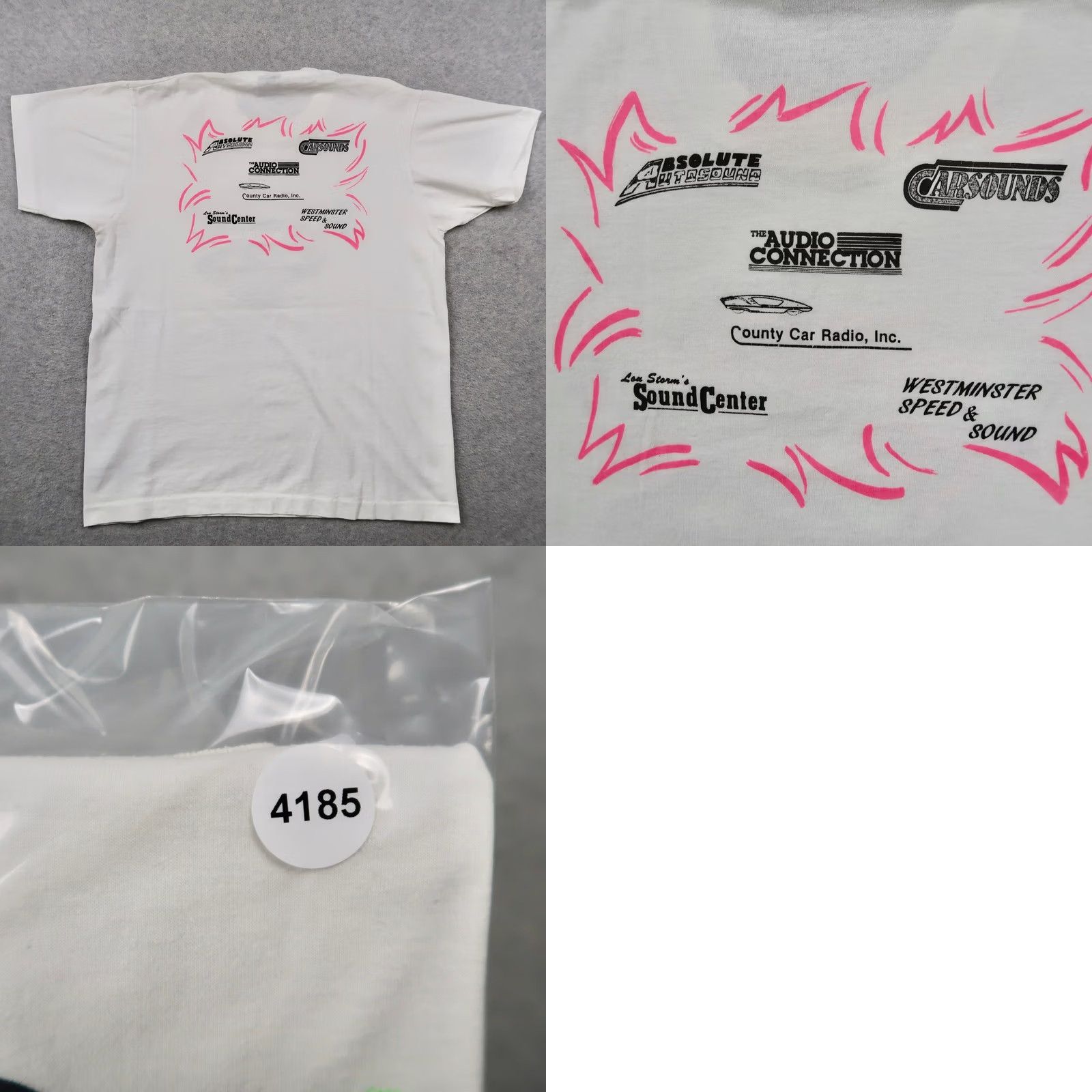 Vintage VINTAGE 1991 Sound-Off Car Audio T-Shirt Mens Large White Screen Stars Best USA Size US L / EU 52-54 / 3 - 8 Thumbnail
