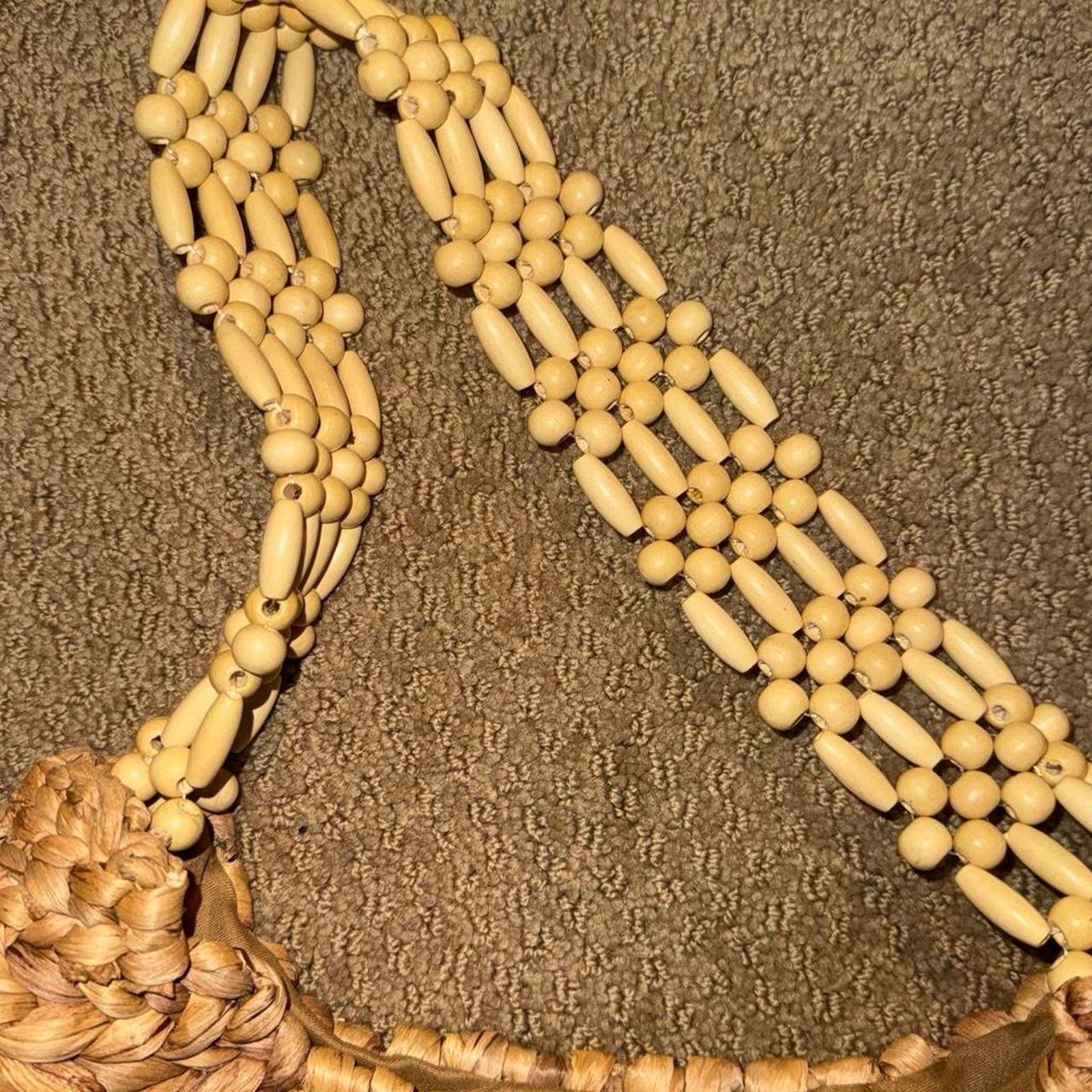 Other Woven straw basket beaded shoulder bag Size ONE SIZE - 3 Thumbnail